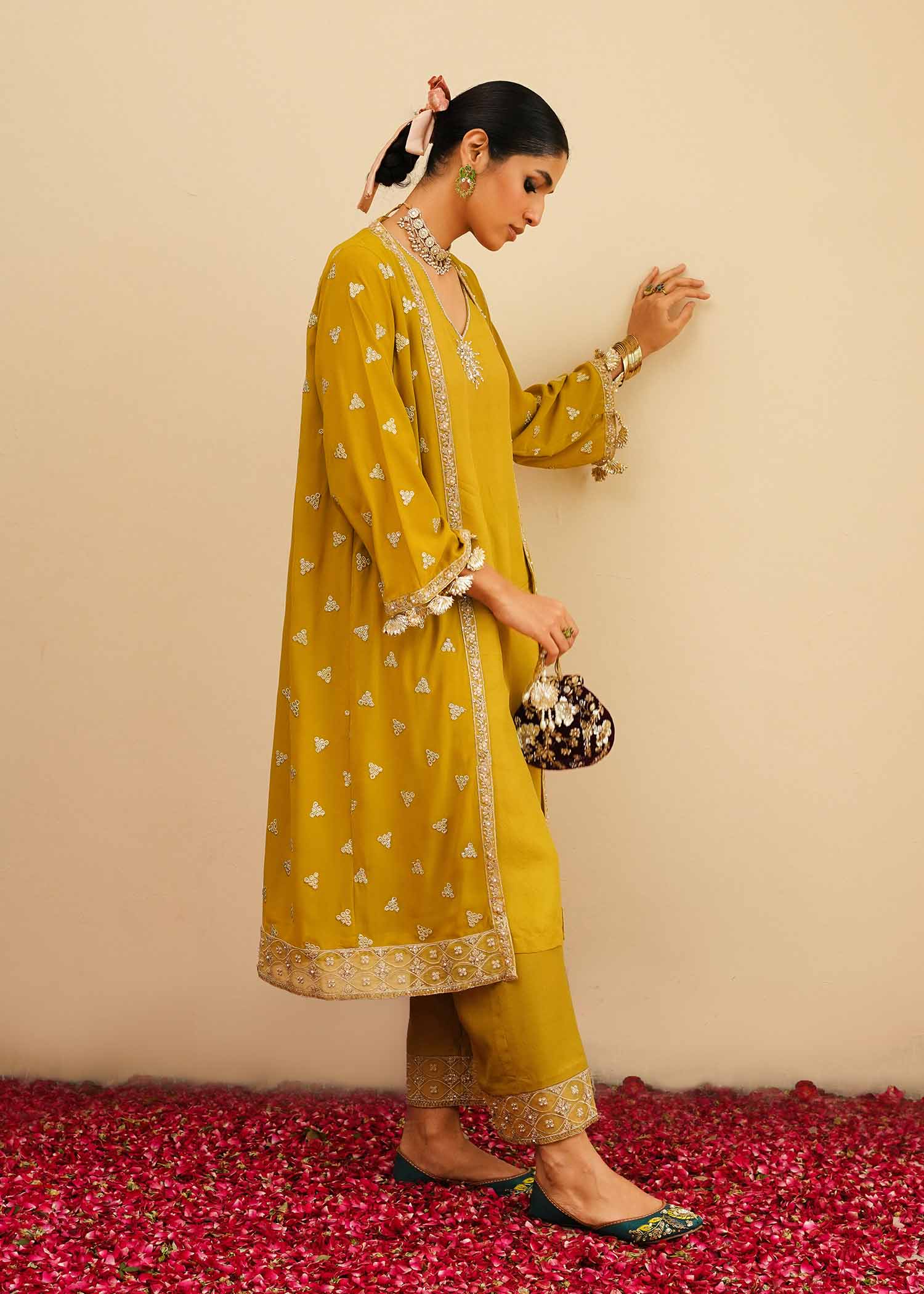 Mahgul | Eid Edit 2024 | Mustard Shine - by - Libasekhas UK - Registered Vendor of : Mahgul - 100% Original Designer Dresss