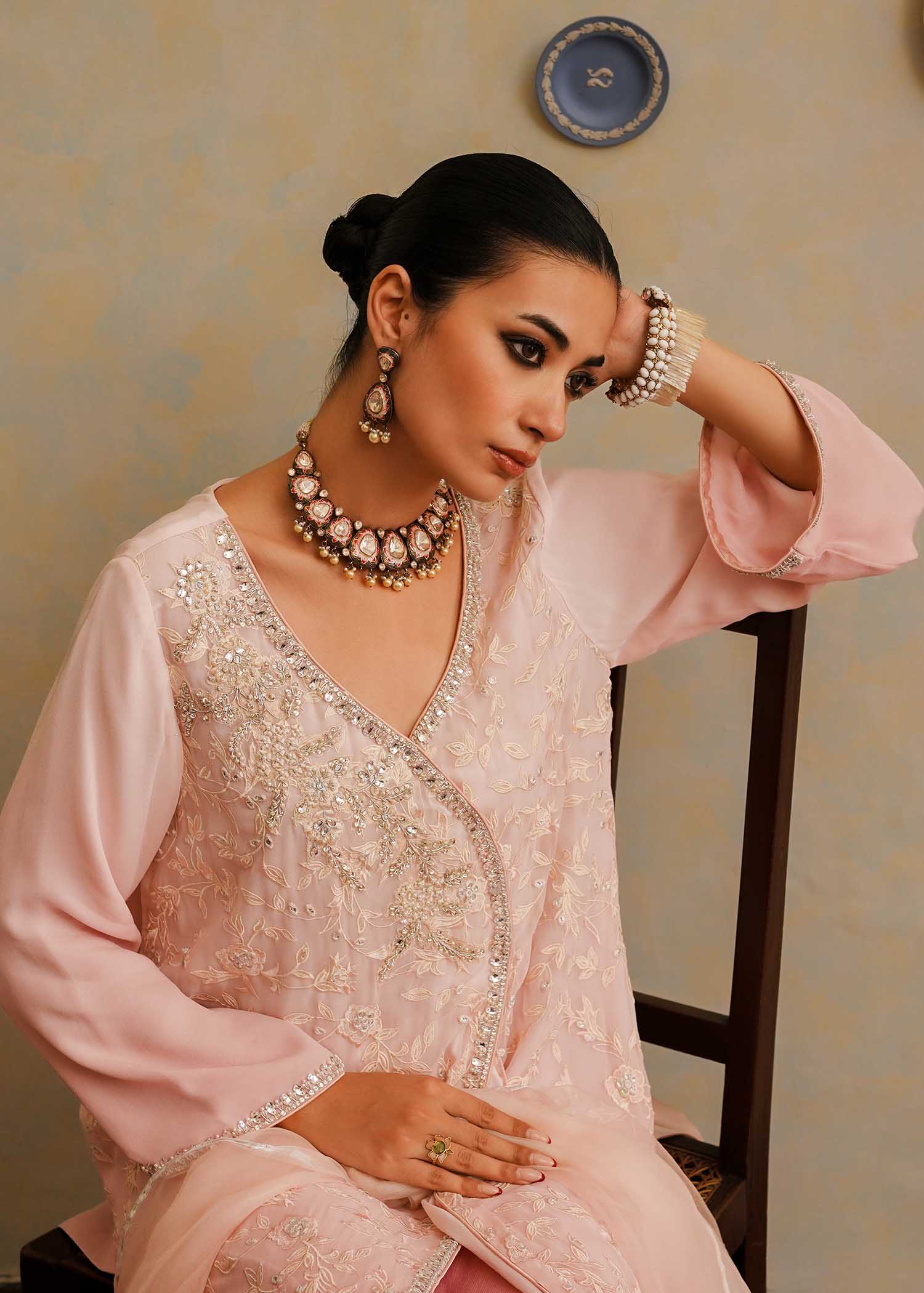 Mahgul | Eid Edit 2024 | Pink Shade - by - Libasekhas UK - Registered Vendor of : Mahgul - 100% Original Designer Dresss