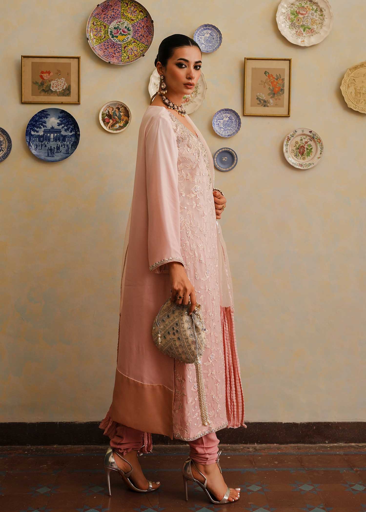 Mahgul | Eid Edit 2024 | Pink Shade - by - Libasekhas UK - Registered Vendor of : Mahgul - 100% Original Designer Dresss