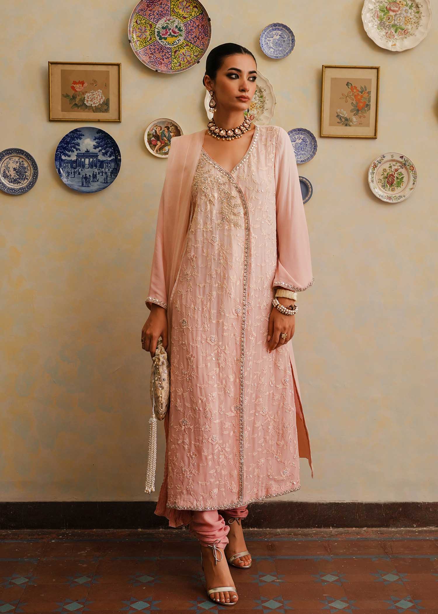 Mahgul | Eid Edit 2024 | Pink Shade - by - Libasekhas UK - Registered Vendor of : Mahgul - 100% Original Designer Dresss