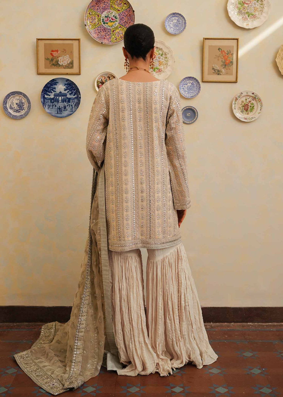Mahgul | Eid Edit 2024 | Crushed Silver - by - Libasekhas UK - Registered Vendor of : Mahgul - 100% Original Designer Dresss