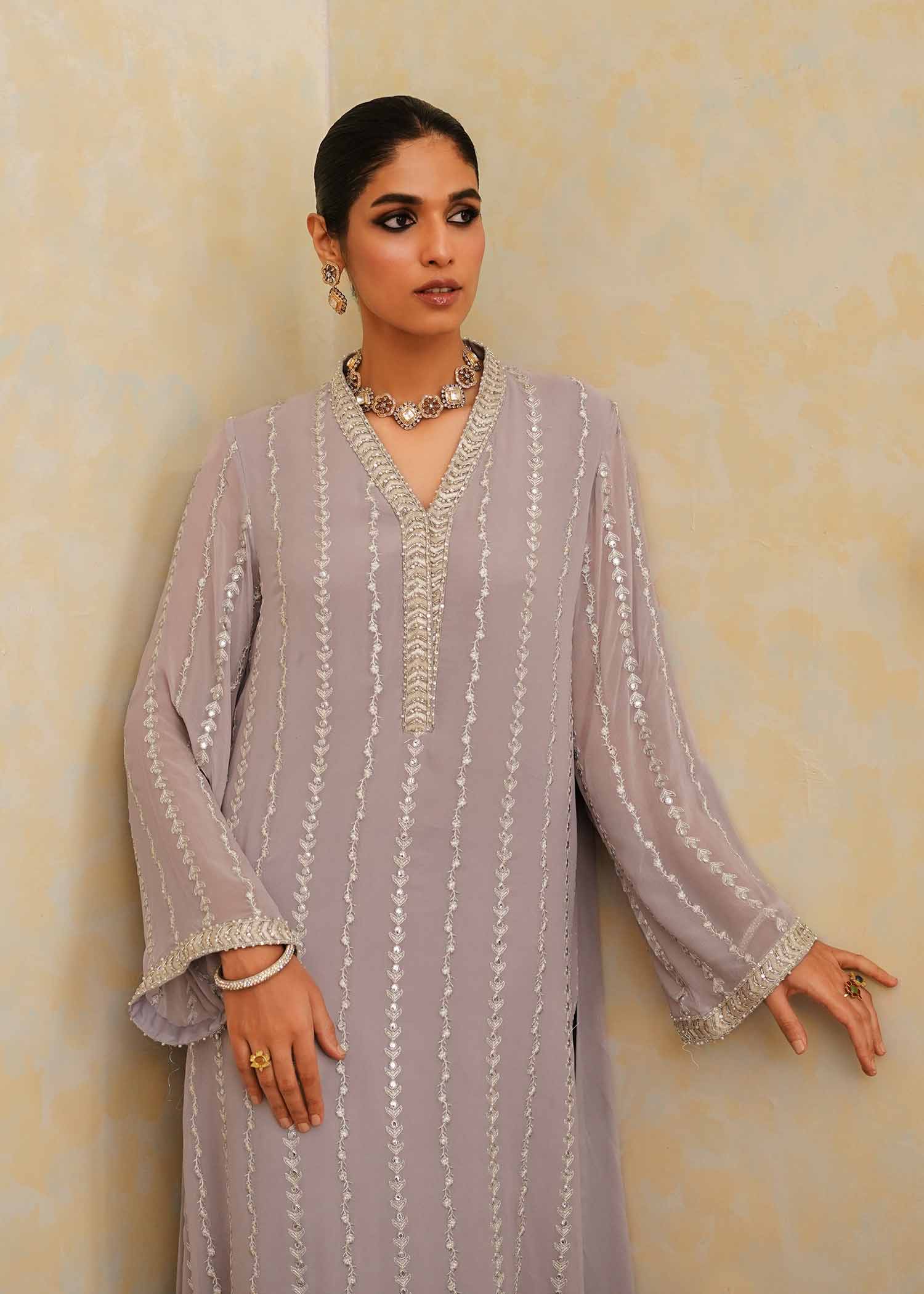Mahgul | Eid Edit 2024 | Lavender Lines - by - Libasekhas UK - Registered Vendor of : Mahgul - 100% Original Designer Dresss