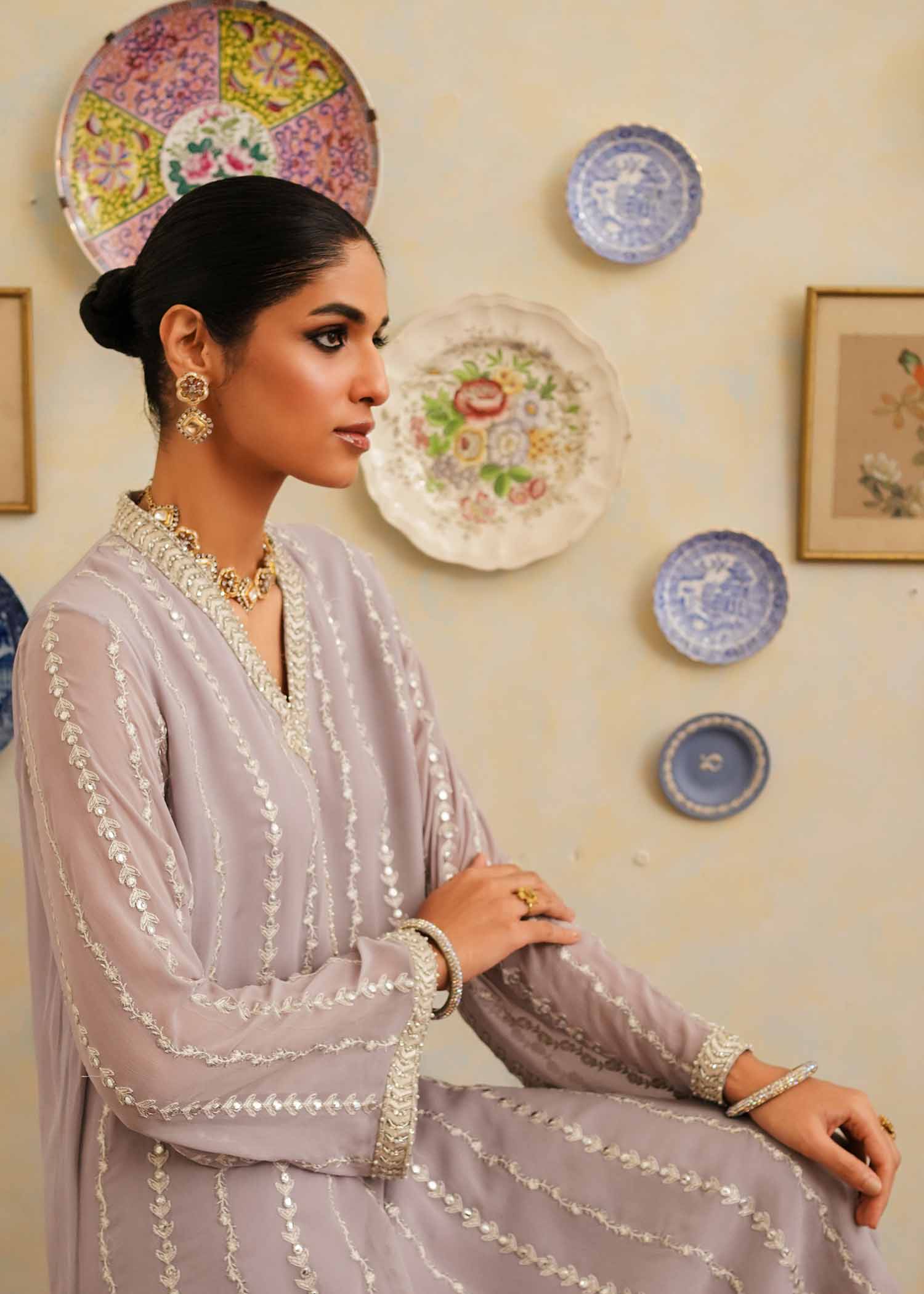 Mahgul | Eid Edit 2024 | Lavender Lines - by - Libasekhas UK - Registered Vendor of : Mahgul - 100% Original Designer Dresss