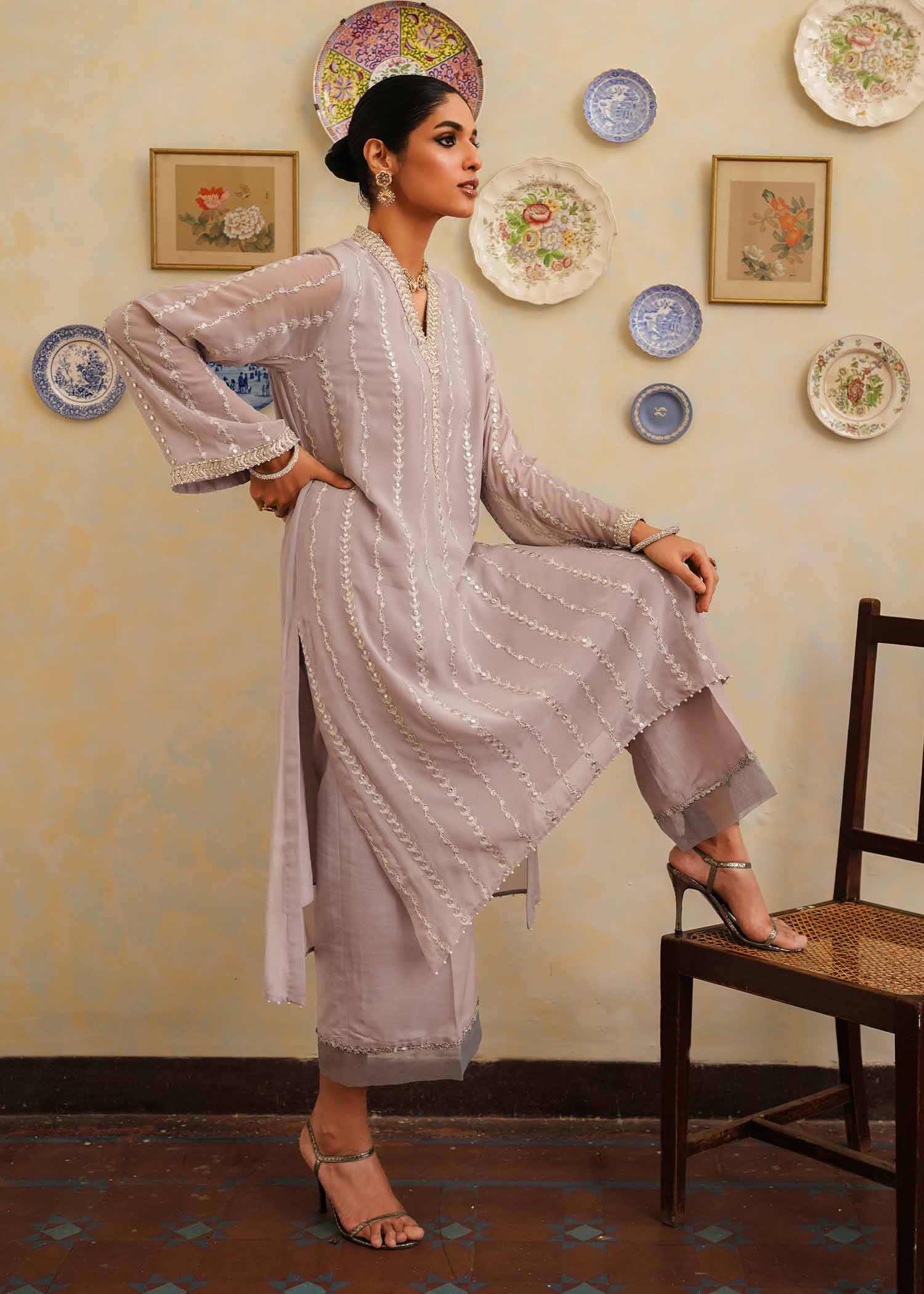 Mahgul | Eid Edit 2024 | Lavender Lines - by - Libasekhas UK - Registered Vendor of : Mahgul - 100% Original Designer Dresss