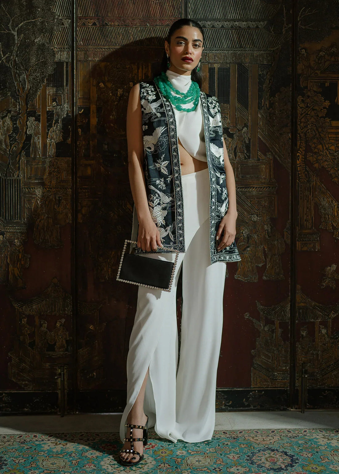 Mahgul | Eid Edit 2024 | Black Crane - by - Libasekhas UK - Registered Vendor of : Mahgul - 100% Original Designer Dresss