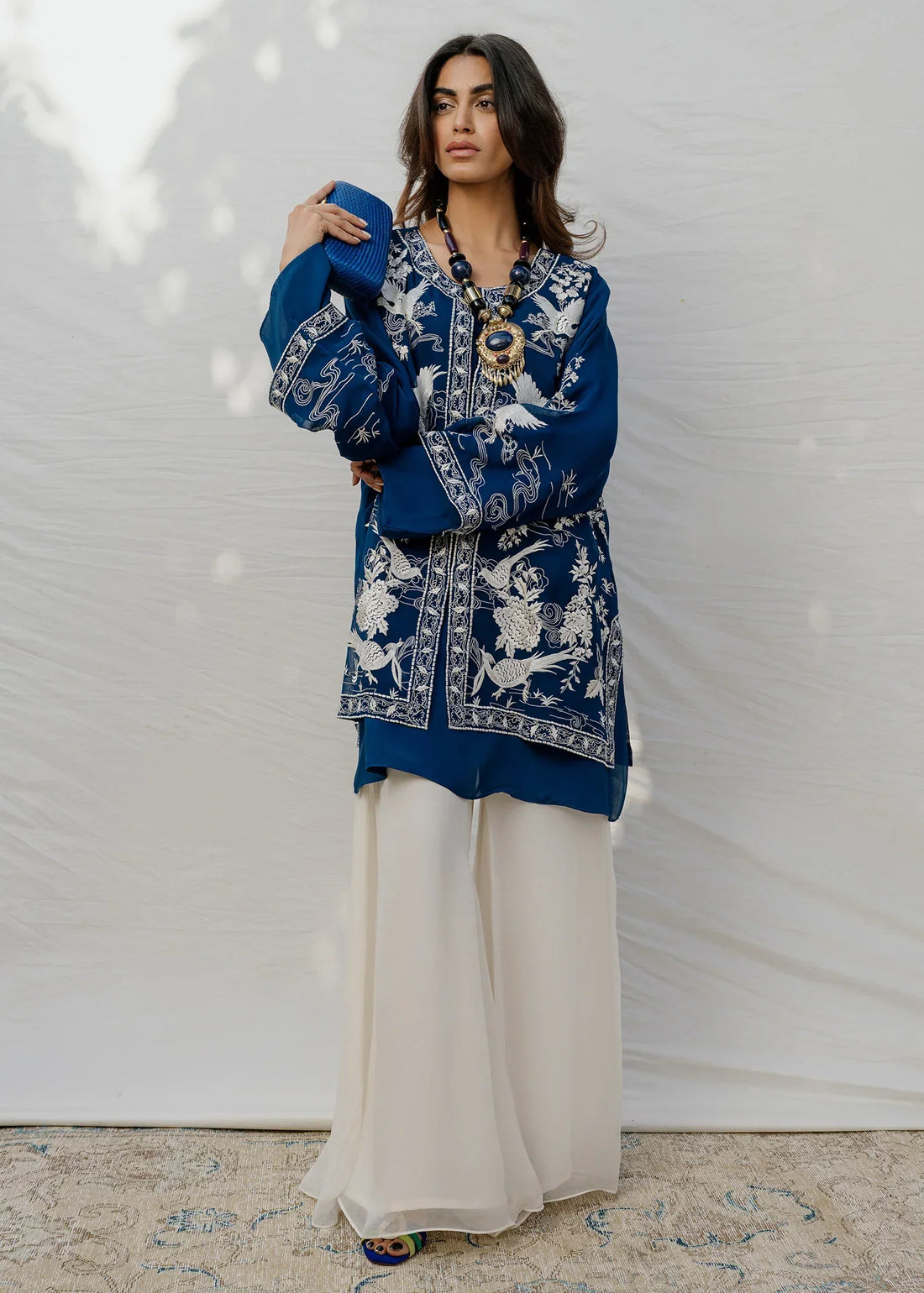 Mahgul | Eid Edit 2024 | Blue Crane - by - Libasekhas UK - Registered Vendor of : Mahgul - 100% Original Designer Dresss