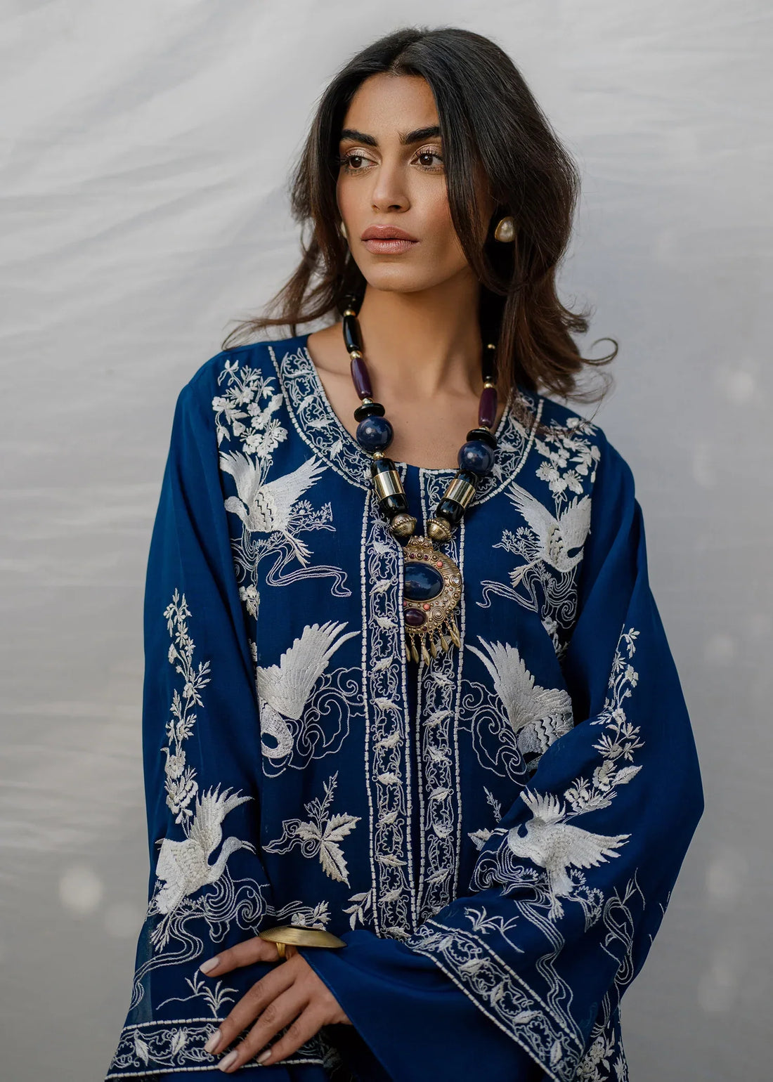 Mahgul | Eid Edit 2024 | Blue Crane - by - Libasekhas UK - Registered Vendor of : Mahgul - 100% Original Designer Dresss