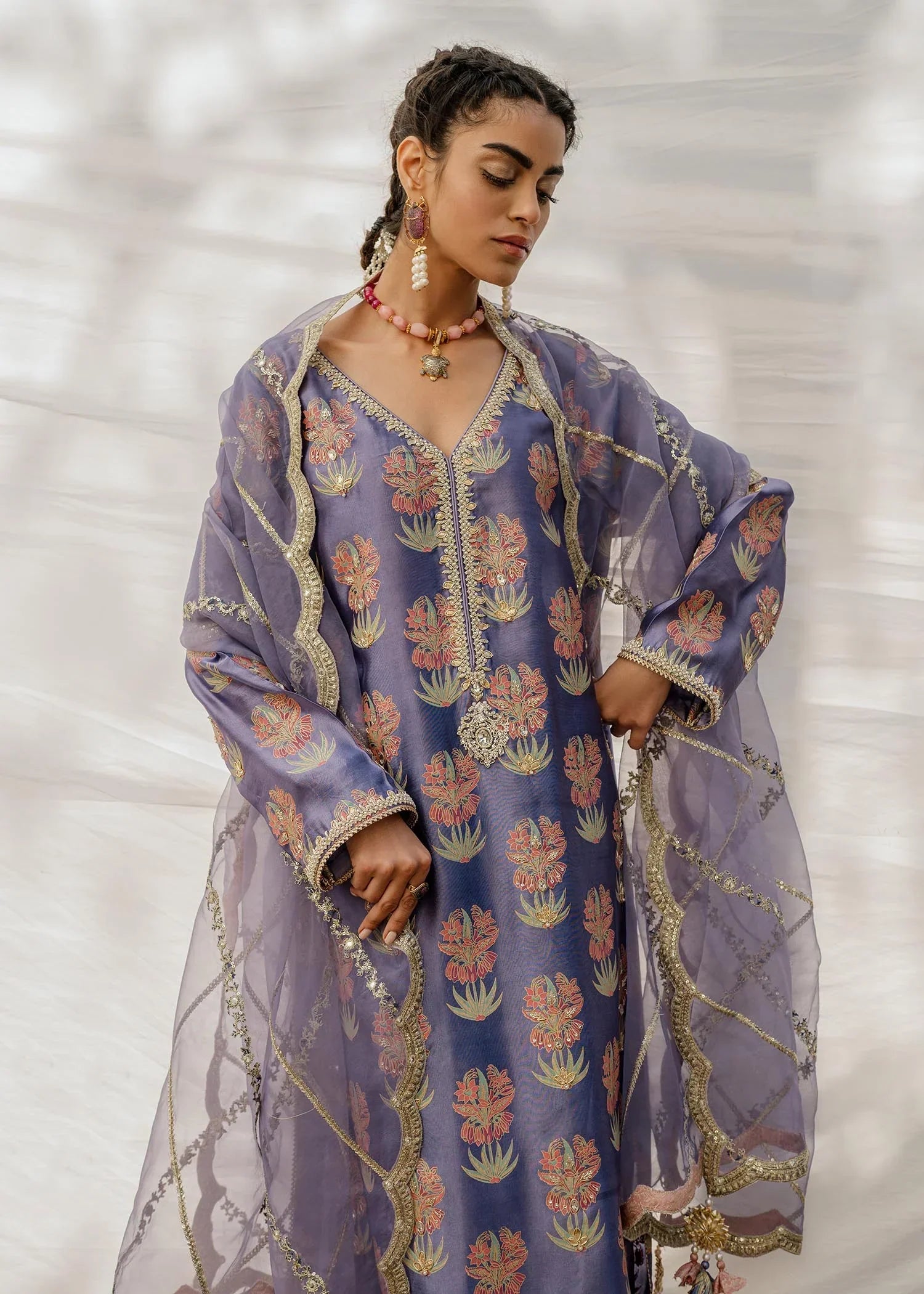 Mahgul | Eid Edit 2024 | Damson Diamante - by - Libasekhas UK - Registered Vendor of : Mahgul - 100% Original Designer Dresss