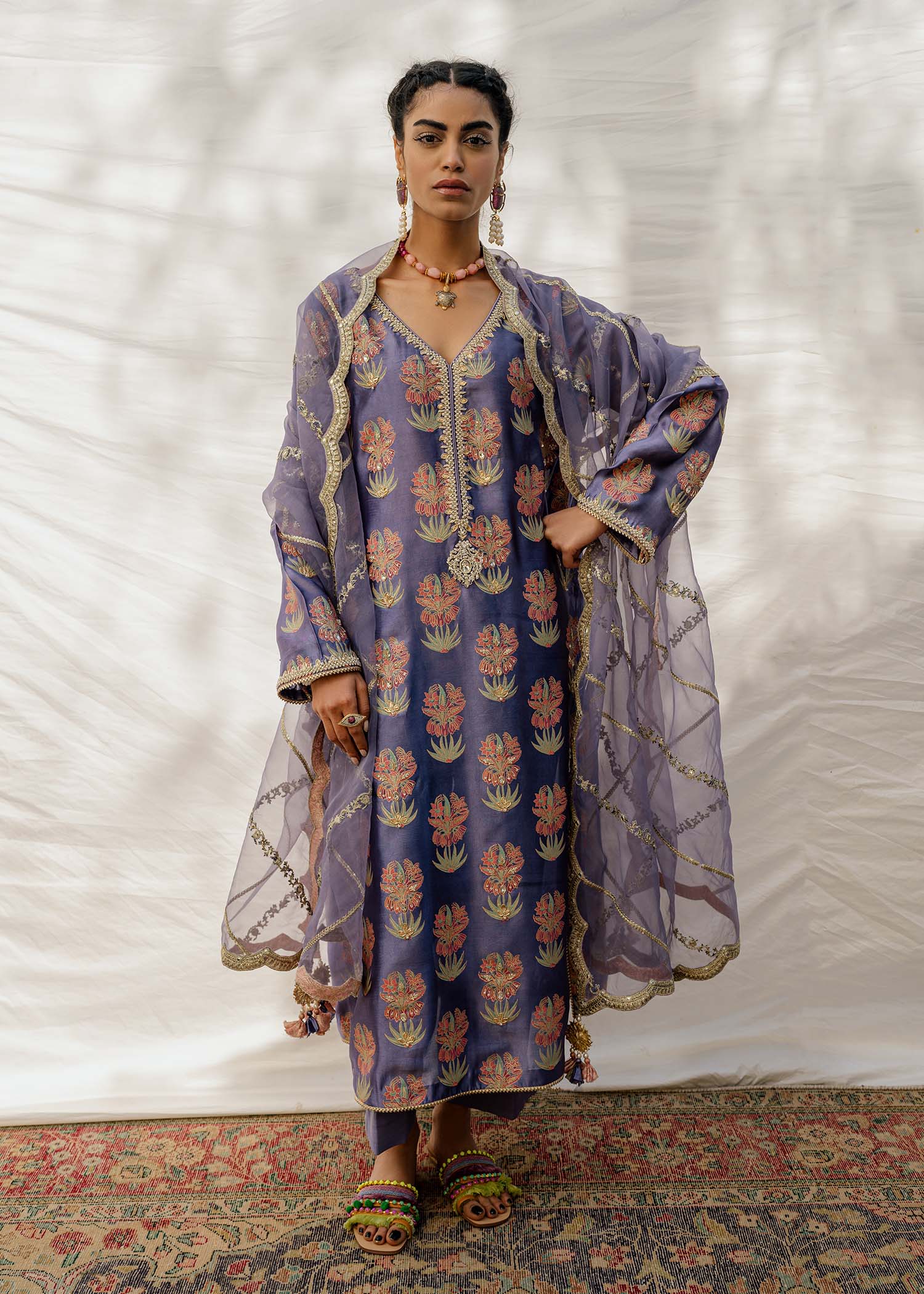 Mahgul | Eid Edit 2024 | Damson Diamante - by - Libasekhas UK - Registered Vendor of : Mahgul - 100% Original Designer Dresss