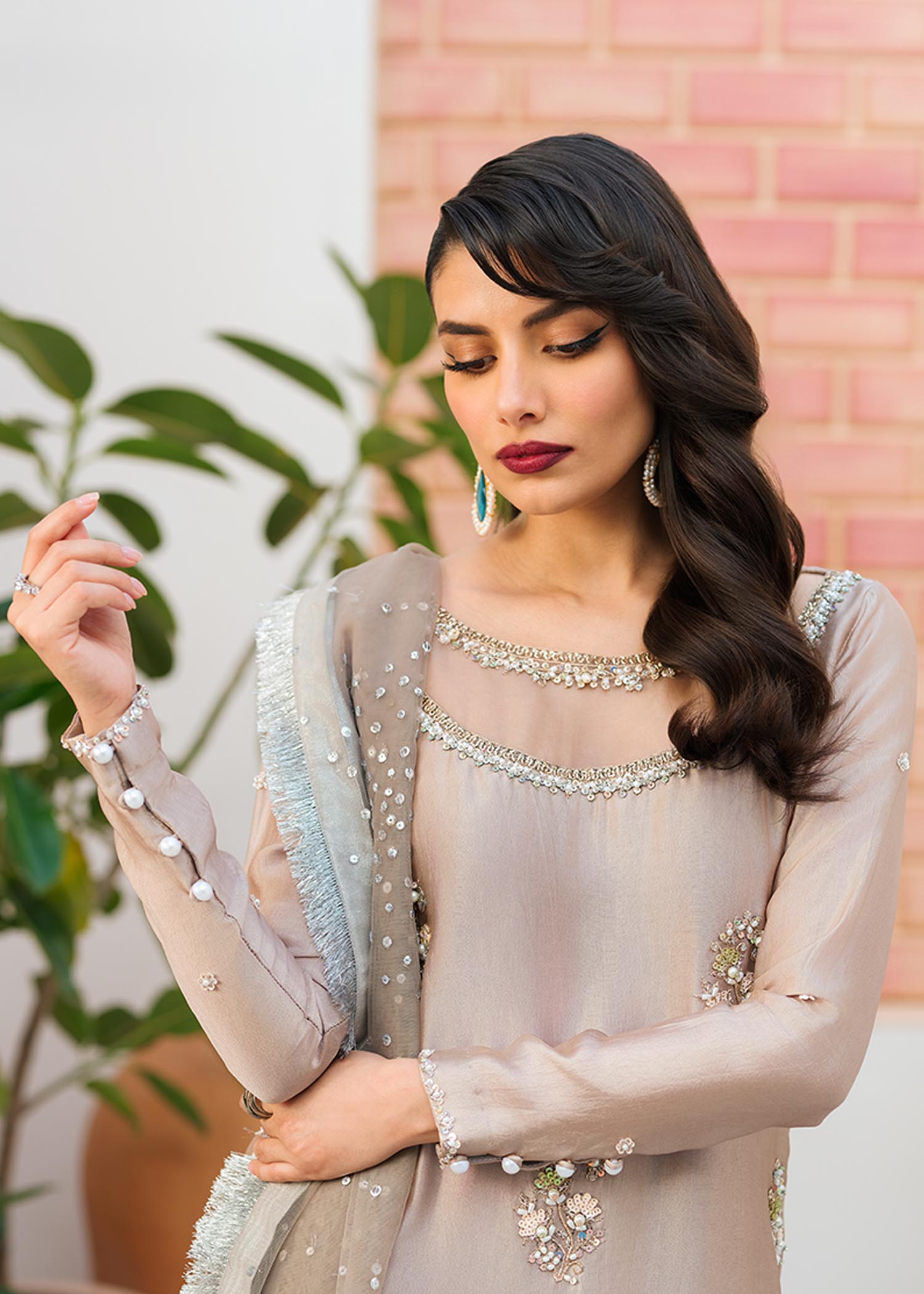 Mahum Asad | Raising The Bar | Sand - by - Libasekhas UK - Registered Vendor of : Mahum Asad - 100% Original Designer Dresss