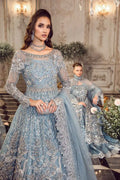Maria B | Mbroidered Wedding Edition 23 | Ice Blue BD-2702 - by - Libasekhas UK - Registered Vendor of : Maria B - 100% Original Designer Dresss