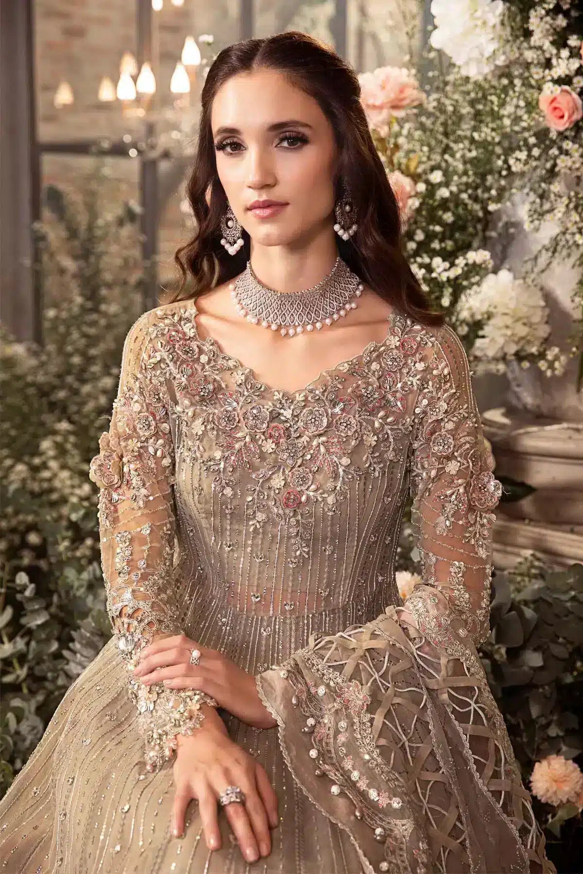 Maria B | Mbroidered Wedding Edition 23 | Grey BD-2703 - by - Libasekhas UK - Registered Vendor of : Maria B - 100% Original Designer Dresss