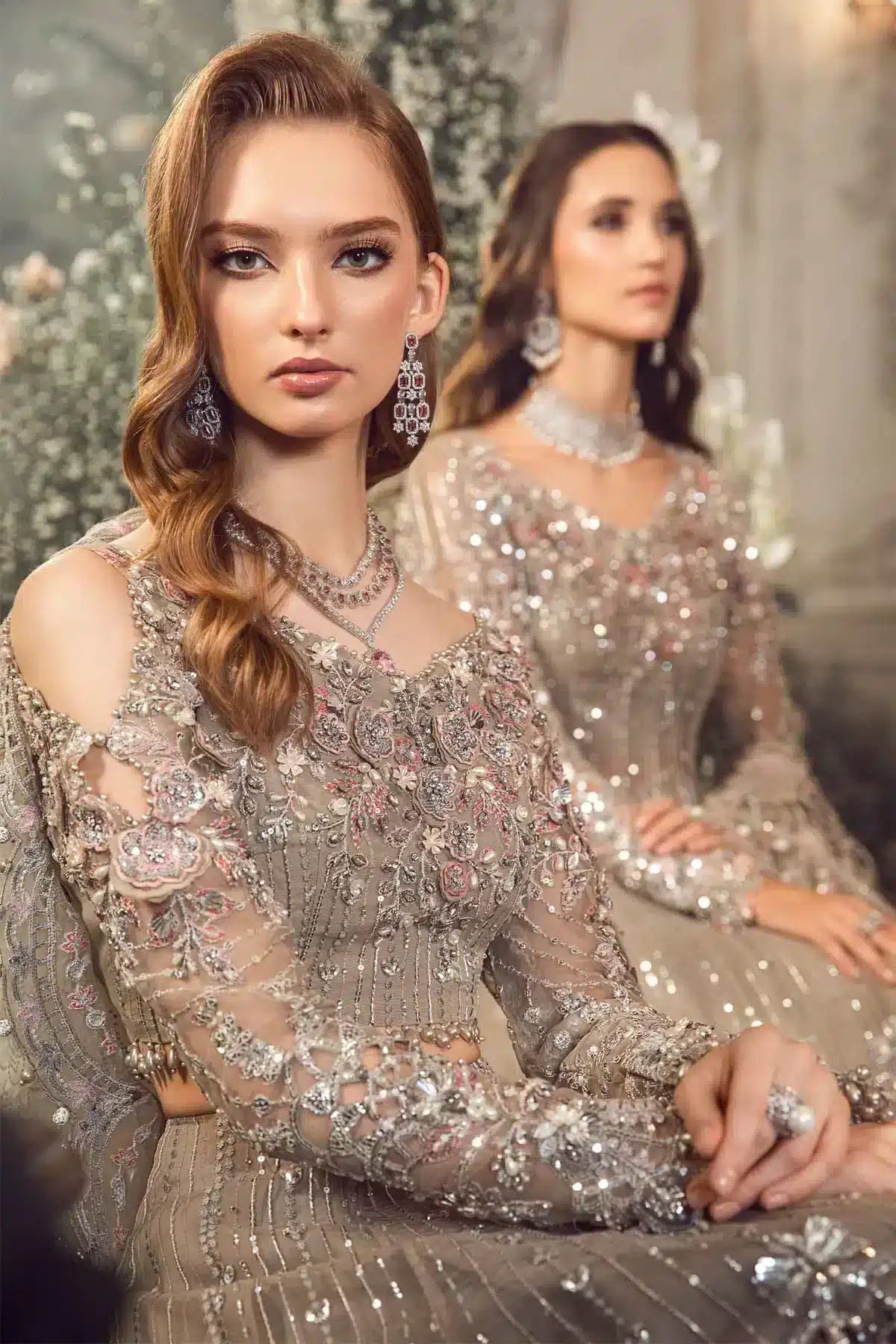 Maria B | Mbroidered Wedding Edition 23 | Grey BD-2703 - by - Libasekhas UK - Registered Vendor of : Maria B - 100% Original Designer Dresss