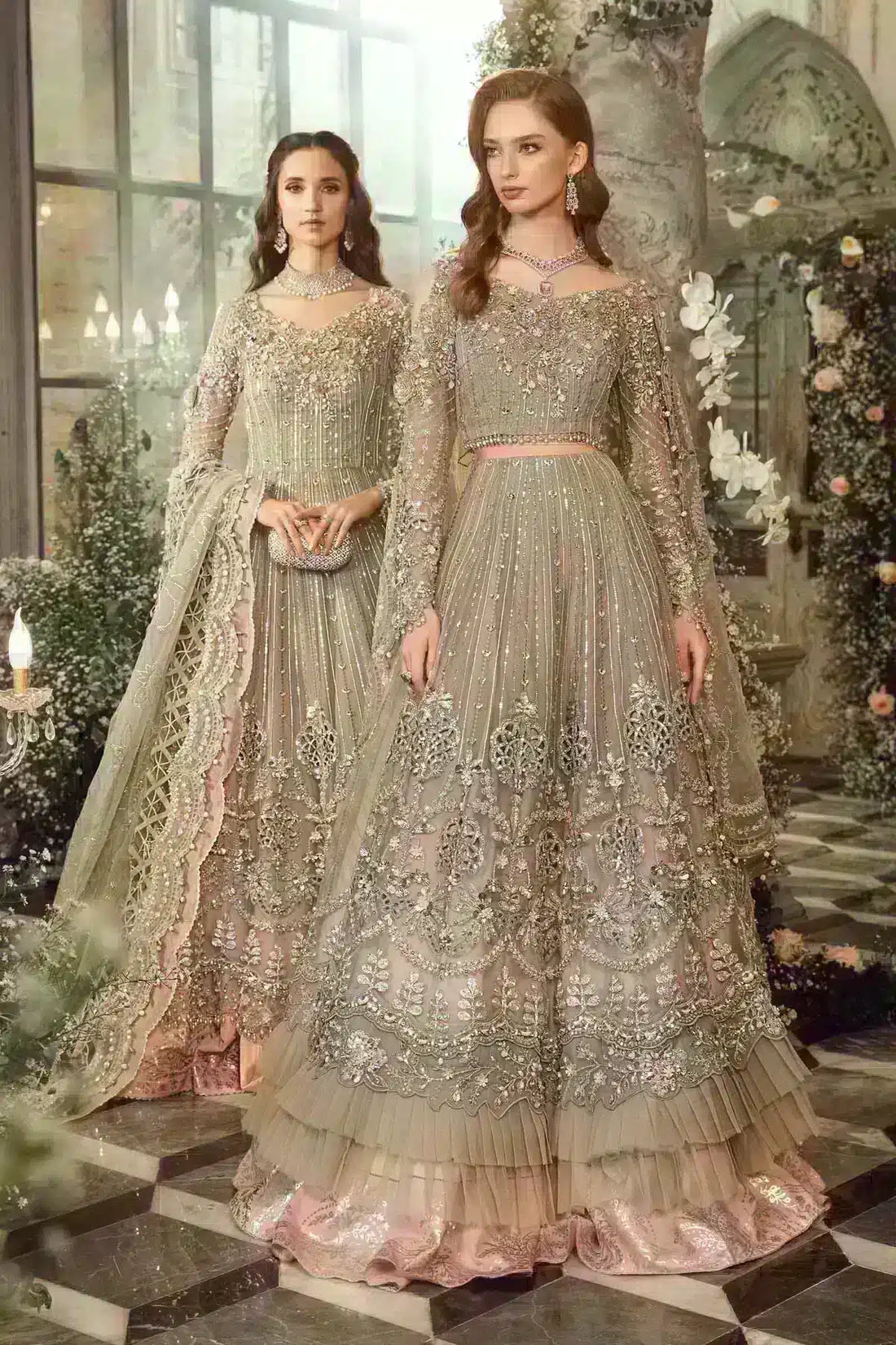 Maria B | Mbroidered Wedding Edition 23 | Grey BD-2703 - by - Libasekhas UK - Registered Vendor of : Maria B - 100% Original Designer Dresss