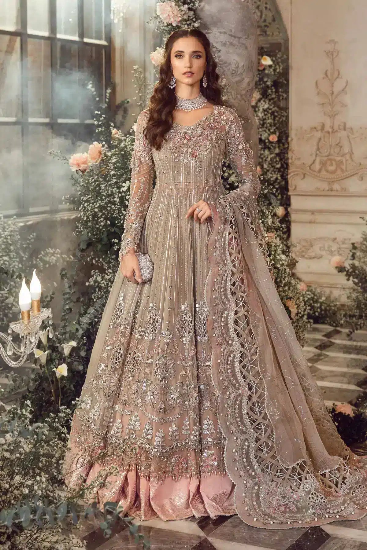 Maria B | Mbroidered Wedding Edition 23 | Grey BD-2703 - by - Libasekhas UK - Registered Vendor of : Maria B - 100% Original Designer Dresss