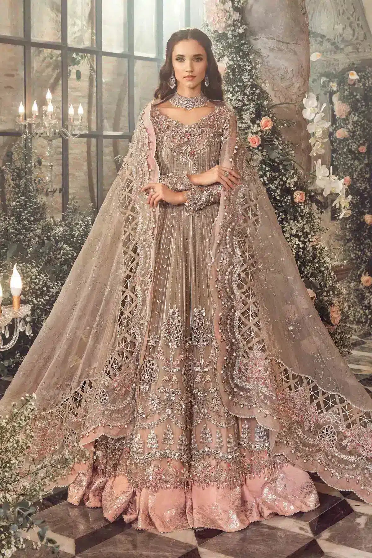 Maria B | Mbroidered Wedding Edition 23 | Grey BD-2703 - by - Libasekhas UK - Registered Vendor of : Maria B - 100% Original Designer Dresss