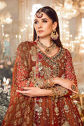 Maria B | Mbroidered Wedding Edition 23 | Maroon BD-2705 - by - Libasekhas UK - Registered Vendor of : Maria B - 100% Original Designer Dresss