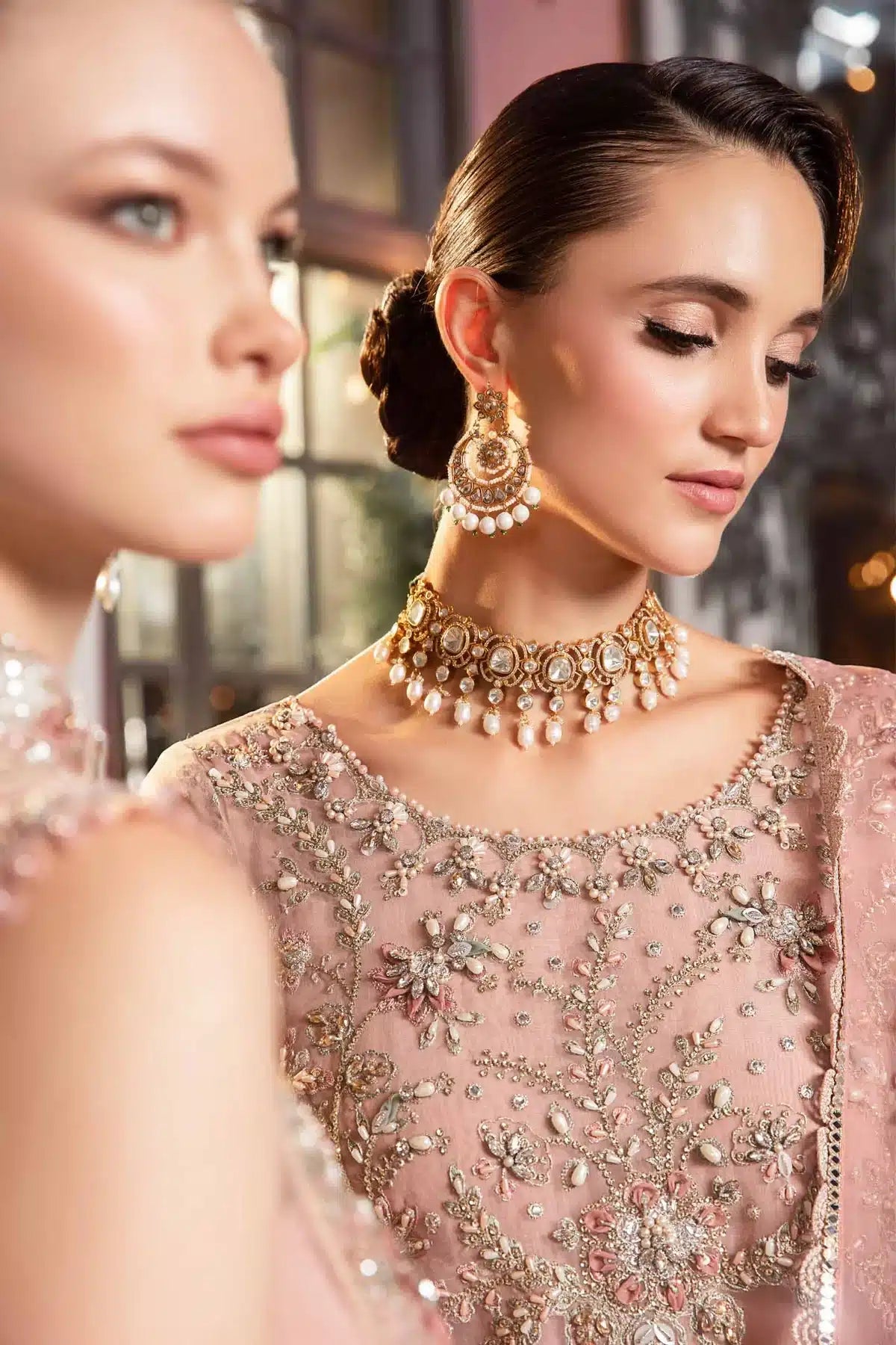 Maria B | Mbroidered Wedding Edition 23 | Pastel Pink BD-2706 - by - Libasekhas UK - Registered Vendor of : Maria B - 100% Original Designer Dresss
