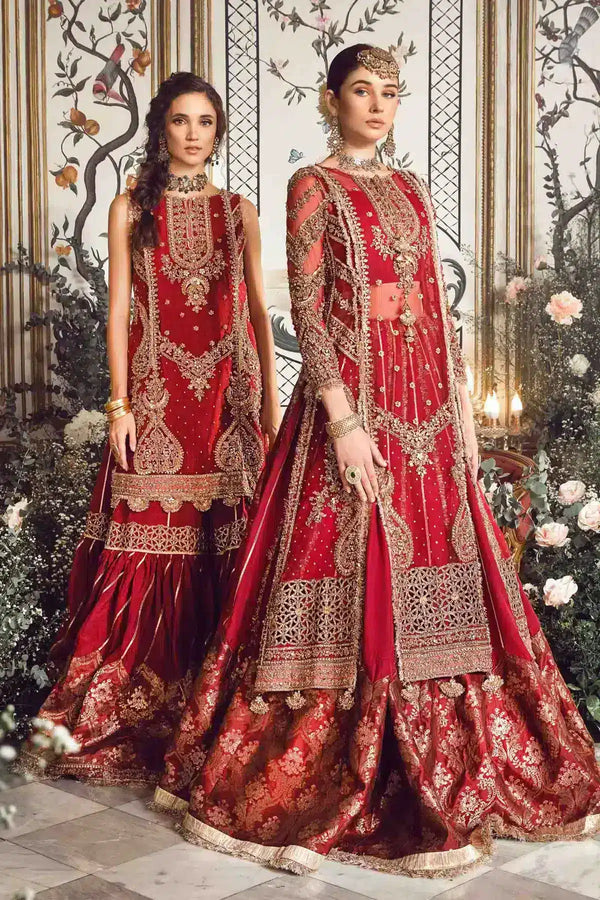 Maria B | Mbroidered Wedding Edition 23 | Maroon BD-2708 - by - Libasekhas UK - Registered Vendor of : Maria B - 100% Original Designer Dresss