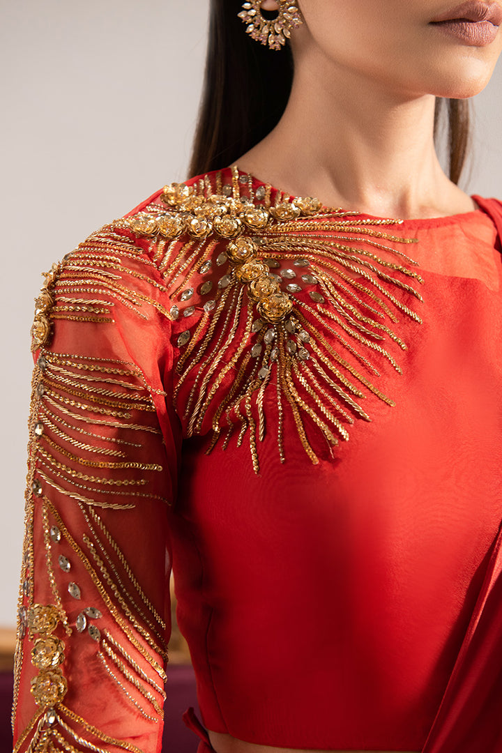 Maria Osama Khan | Tiffany Formals | Carnelian - by - Libasekhas UK - Registered Vendor of : Maria Osama Khan - 100% Original Designer Dresss
