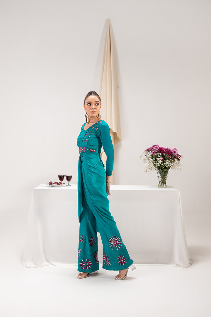 Maria Osama Khan | Tiffany Formals | Aquamarine - by - Libasekhas UK - Registered Vendor of : Maria Osama Khan - 100% Original Designer Dresss