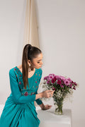 Maria Osama Khan | Tiffany Formals | Aquamarine - by - Libasekhas UK - Registered Vendor of : Maria Osama Khan - 100% Original Designer Dresss