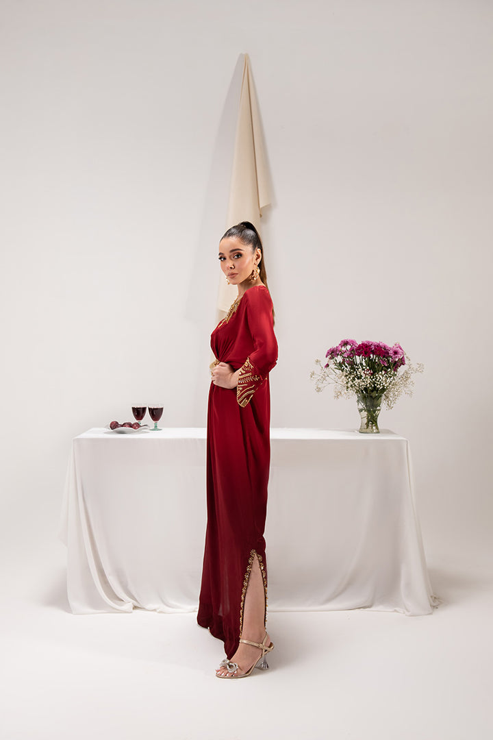 Maria Osama Khan | Tiffany Formals | Ruby - by - Libasekhas UK - Registered Vendor of : Maria Osama Khan - 100% Original Designer Dresss