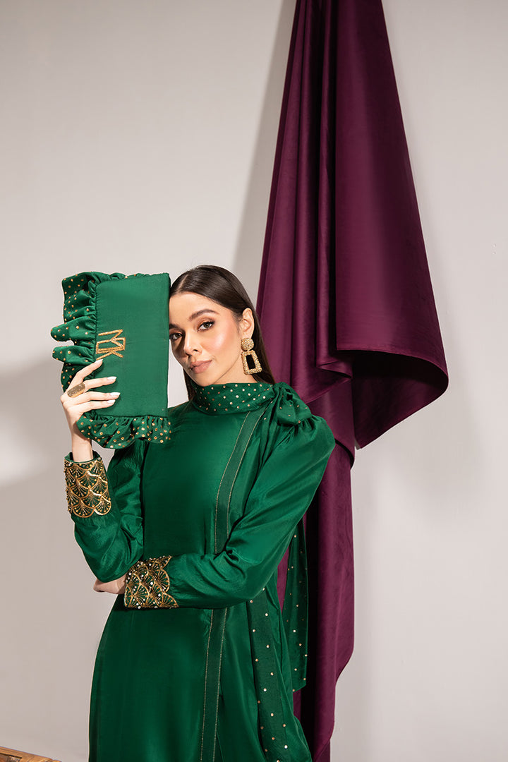 Maria Osama Khan | Tiffany Formals | Emerald - by - Libasekhas UK - Registered Vendor of : Maria Osama Khan - 100% Original Designer Dresss