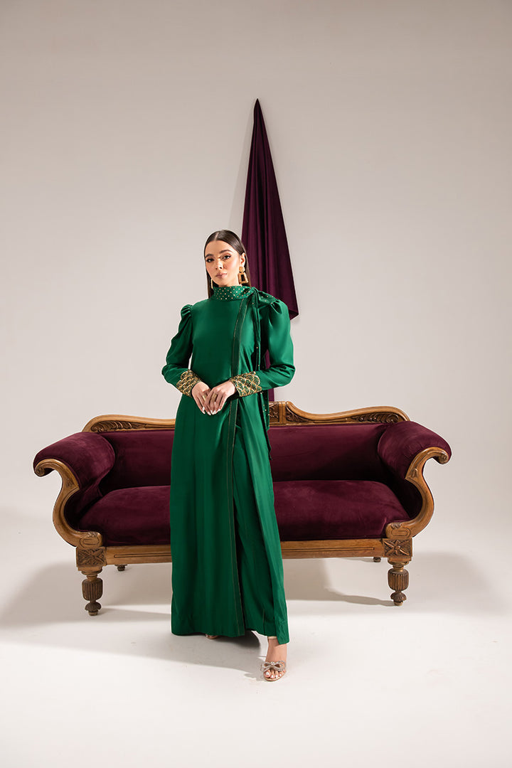 Maria Osama Khan | Tiffany Formals | Emerald - by - Libasekhas UK - Registered Vendor of : Maria Osama Khan - 100% Original Designer Dresss