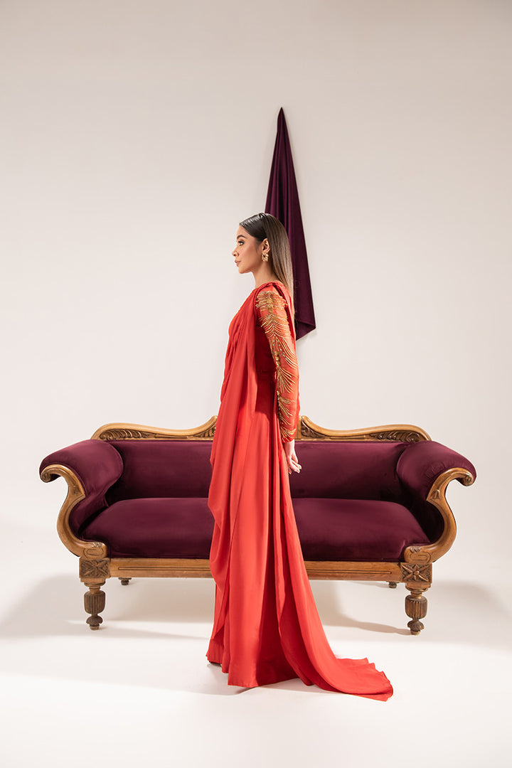 Maria Osama Khan | Tiffany Formals | Carnelian - by - Libasekhas UK - Registered Vendor of : Maria Osama Khan - 100% Original Designer Dresss