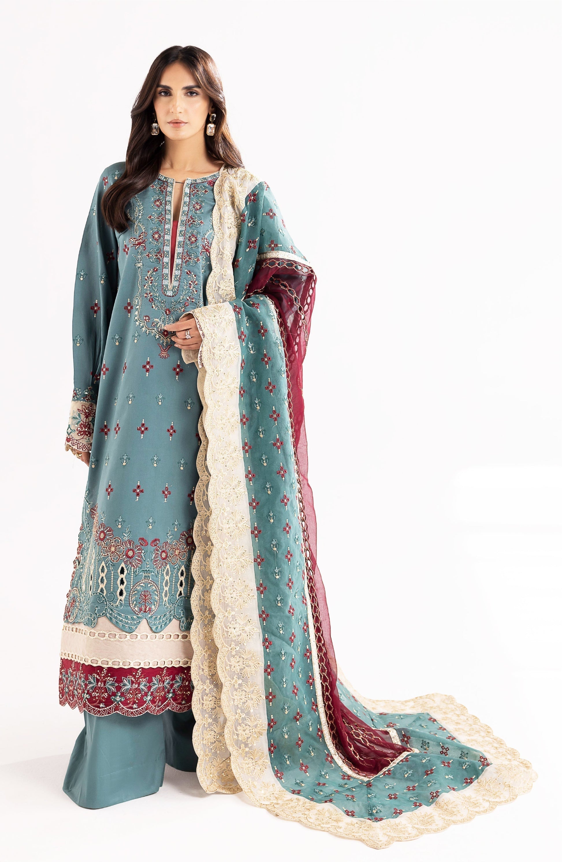 Maryum N Maria | Eid Luxury Lawn 24 | Laila - by - Libasekhas UK - Registered Vendor of : Maryum N Maria - 100% Original Designer Dresss