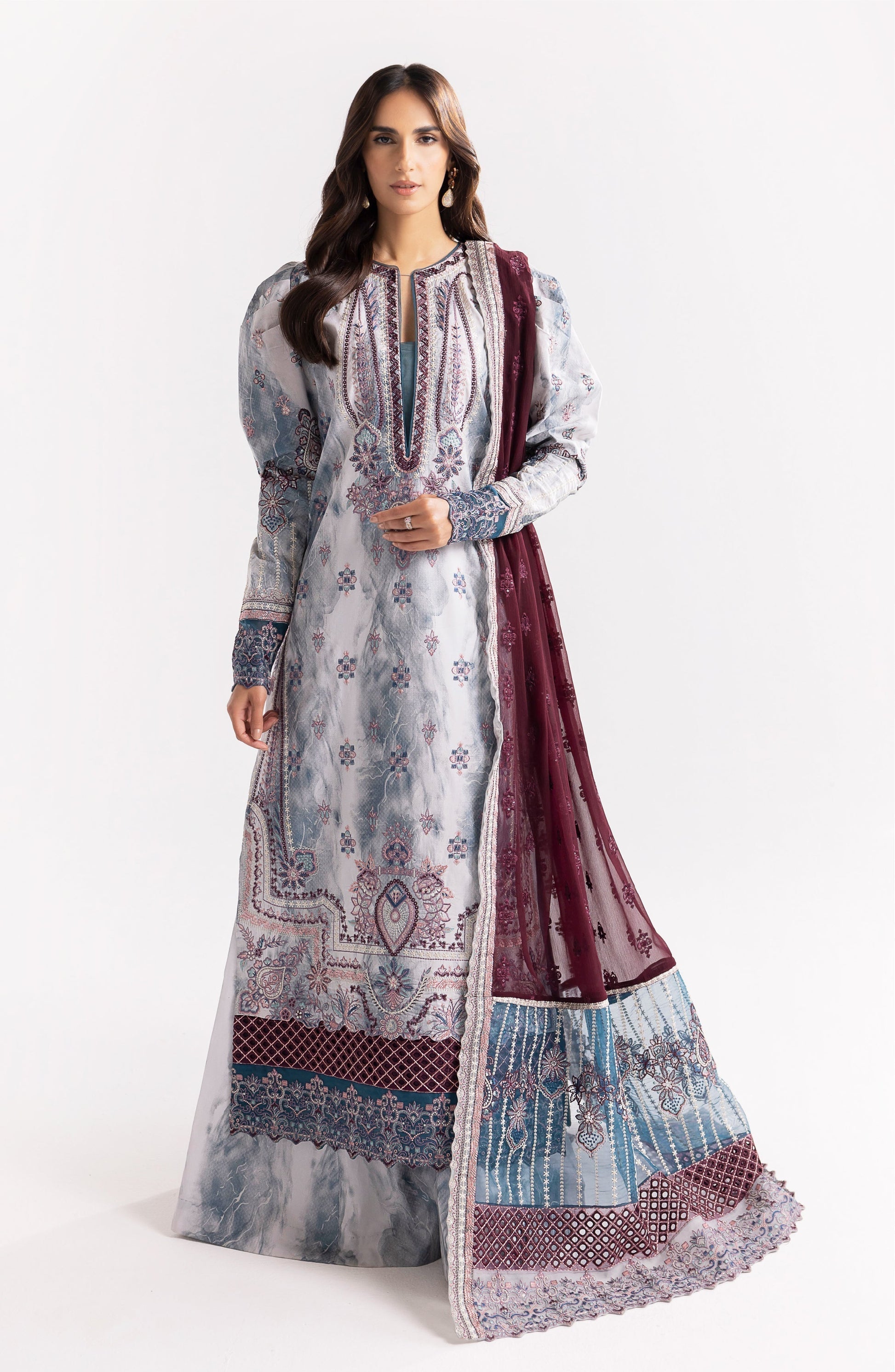Maryum N Maria | Eid Luxury Lawn 24 | Jahanara - by - Libasekhas UK - Registered Vendor of : Maryum N Maria - 100% Original Designer Dresss