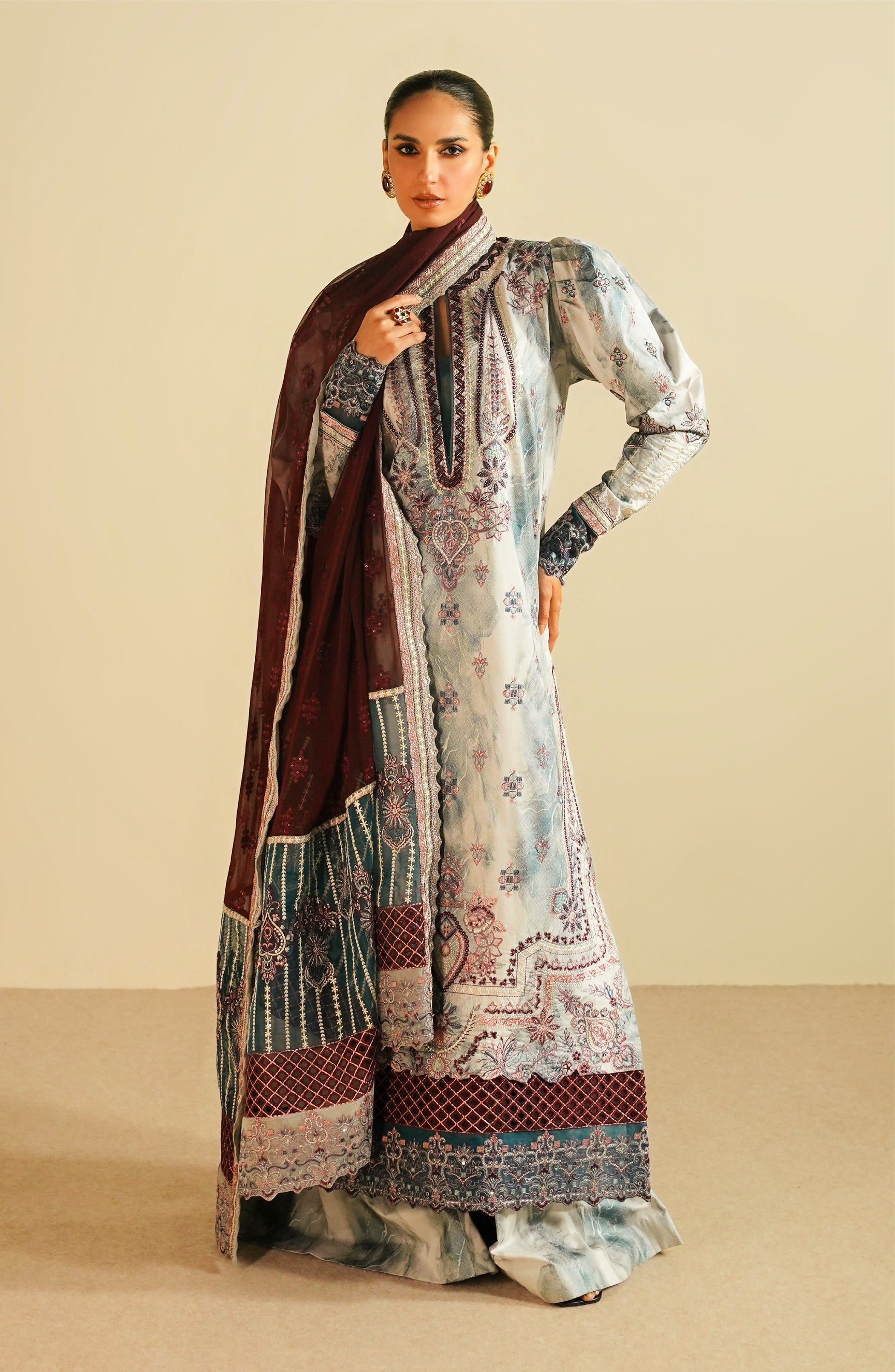 Maryum N Maria | Eid Luxury Lawn 24 | Jahanara - by - Libasekhas UK - Registered Vendor of : Maryum N Maria - 100% Original Designer Dresss