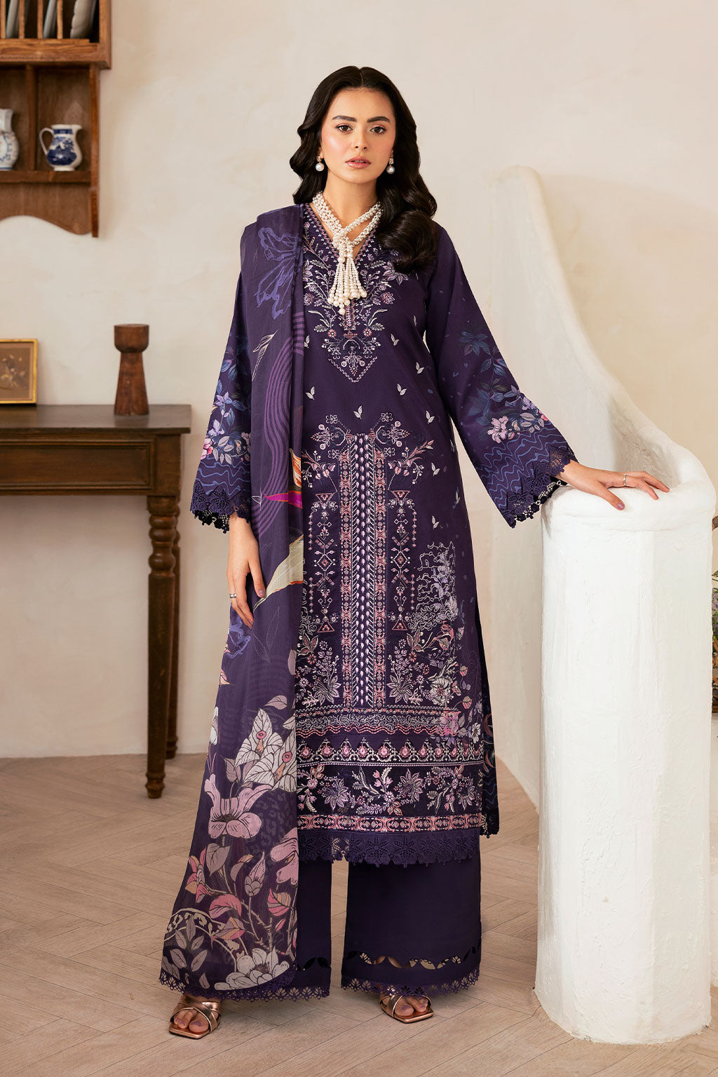 Ramsha | Mashaal Luxury Lawn | L-1401 - by Libasekhas UK - Registered Vendor of : Ramsha - 100% Original Designer Dress