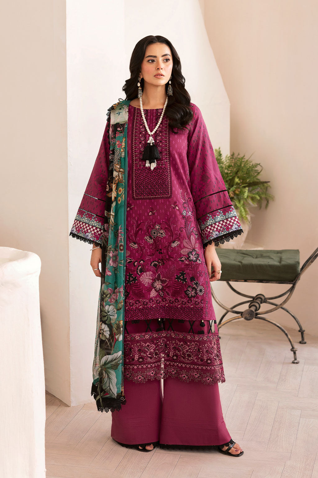 Ramsha | Mashaal Luxury Lawn |  L-1402 - by Libasekhas UK - Registered Vendor of : Ramsha - 100% Original Designer Dress
