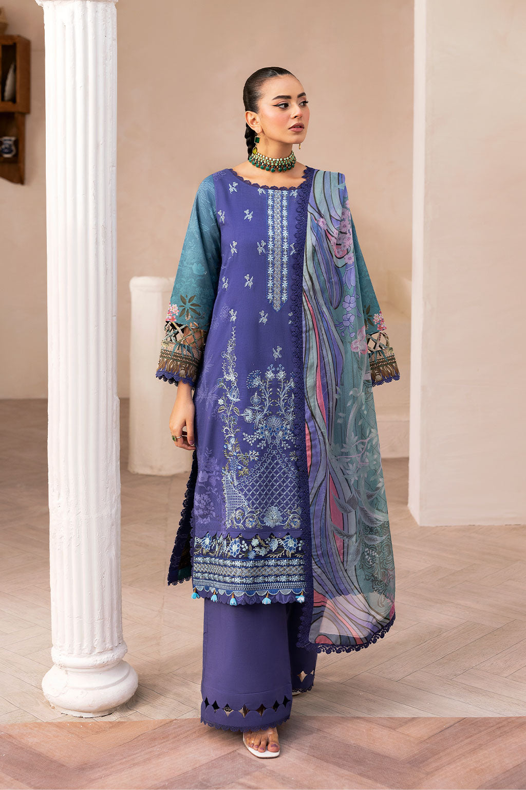 Ramsha | Mashaal Luxury Lawn |  L-1412 - by - Libasekhas UK - Registered Vendor of : Ramsha - 100% Original Designer Dresss