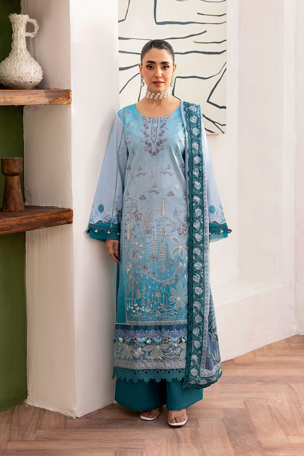 Ramsha | Mashaal Luxury Lawn |  L-1406 - by Libasekhas UK - Registered Vendor of : Ramsha - 100% Original Designer Dress