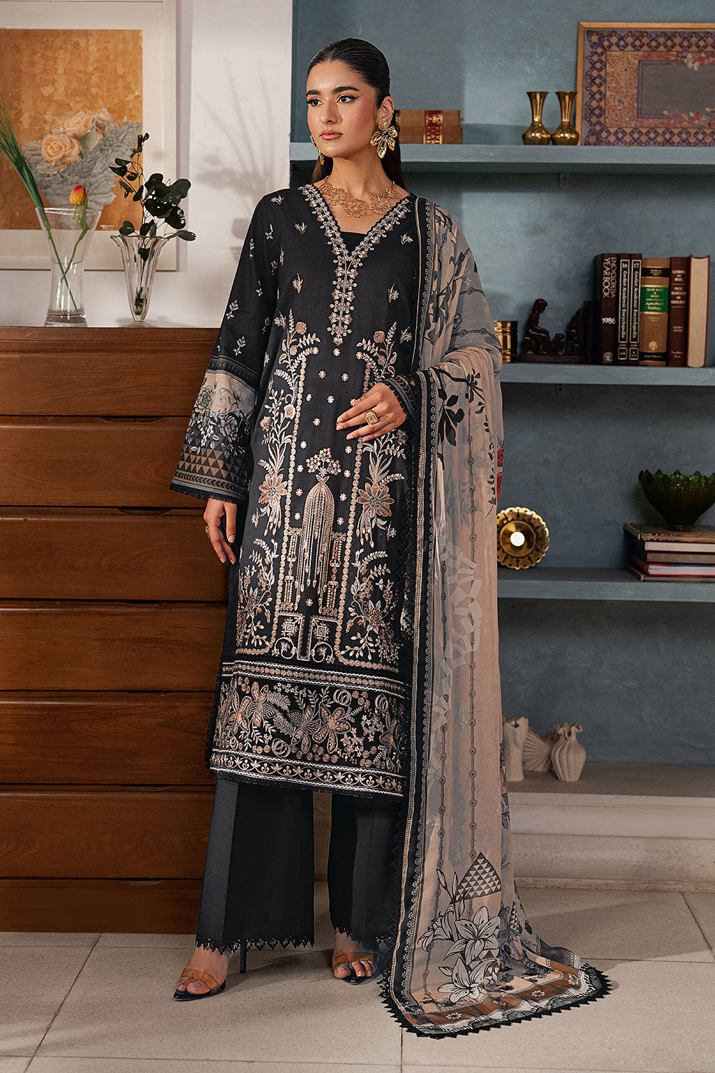 Ramsha | Mashal Luxury Lawn | L-1608 - by Libasekhas UK - Registered Vendor of : Ramsha - 100% Original Designer Dress
