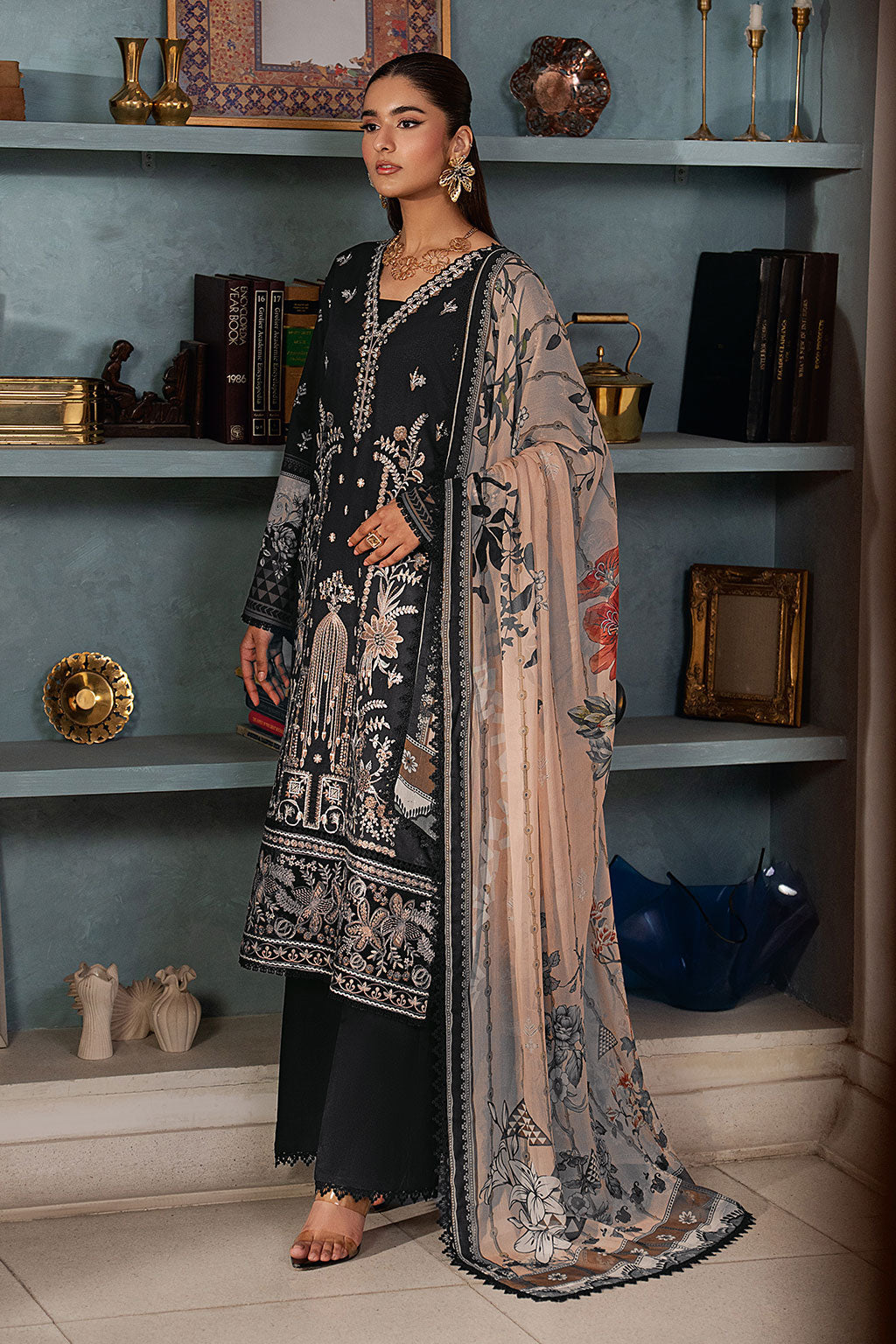 Ramsha | Mashal Luxury Lawn | L-1608 - by Libasekhas UK - Registered Vendor of : Ramsha - 100% Original Designer Dress