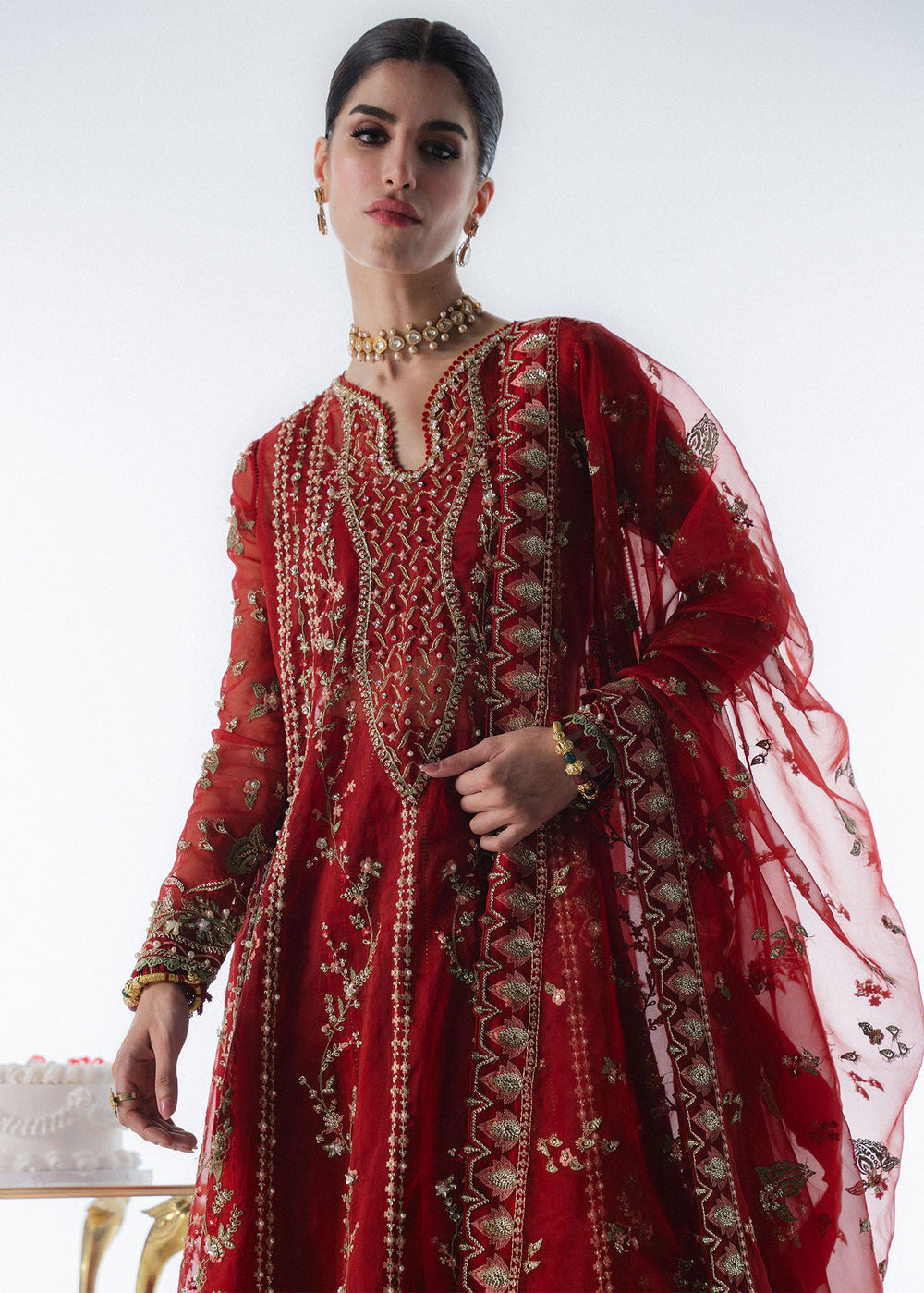 Sadaf Fawad Khan | Festive 25 | Scarlet - by Libasekhas UK - Registered Vendor of : Sadaf Fawad Khan - 100% Original Designer Dress