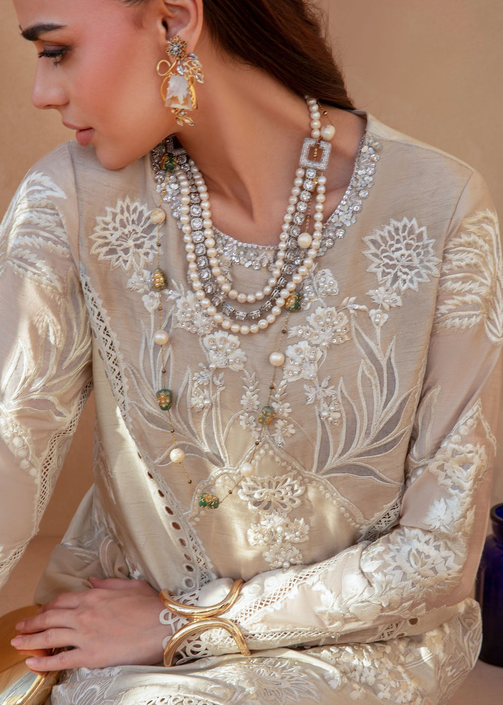 Saira Shakira | Rosea Casual Pret 25 | Latte Glow - by Libasekhas UK - Registered Vendor of : Saira Shakira - 100% Original Designer Dress