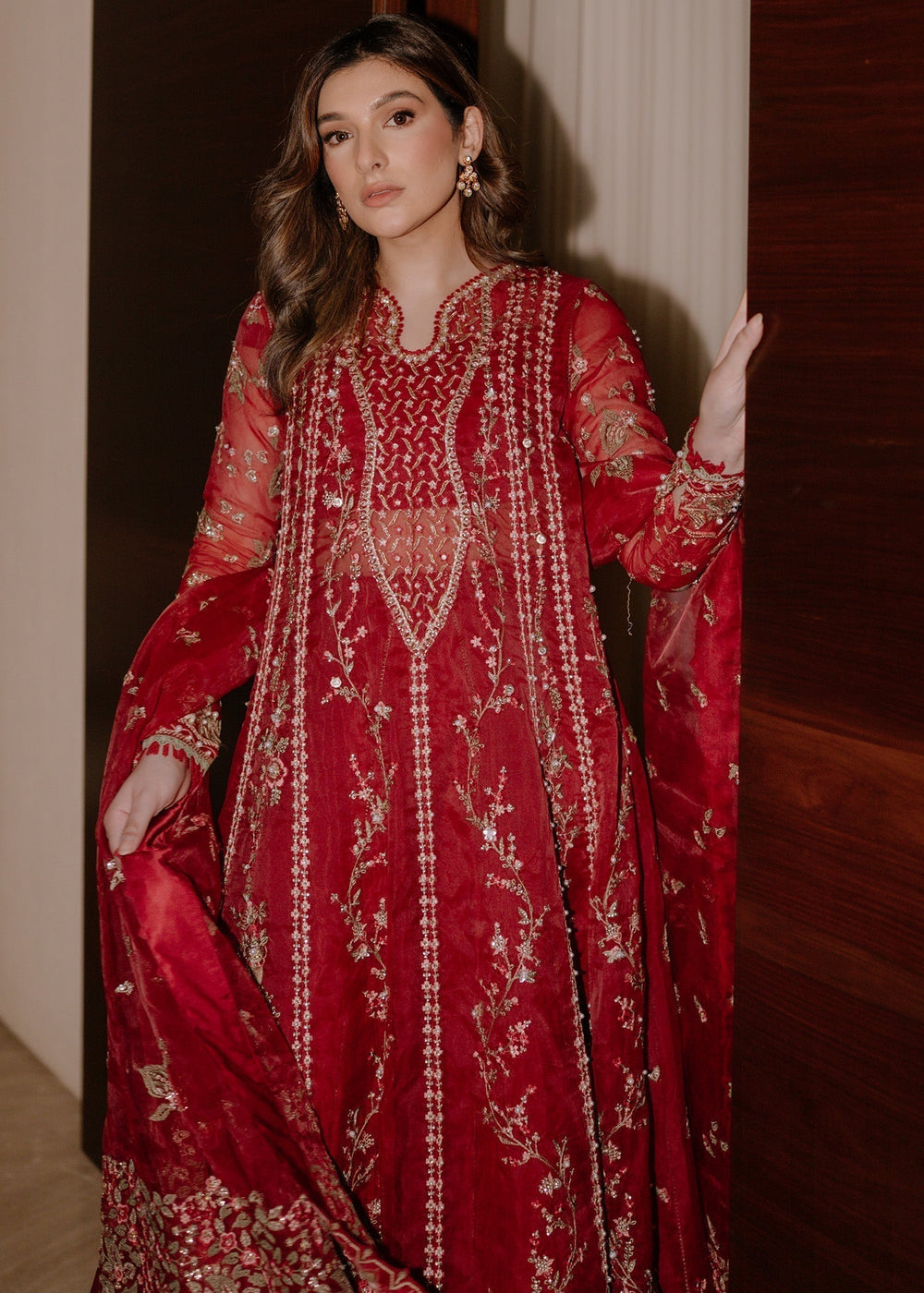 Sadaf Fawad Khan | Festive 25 | Scarlet - by Libasekhas UK - Registered Vendor of : Sadaf Fawad Khan - 100% Original Designer Dress