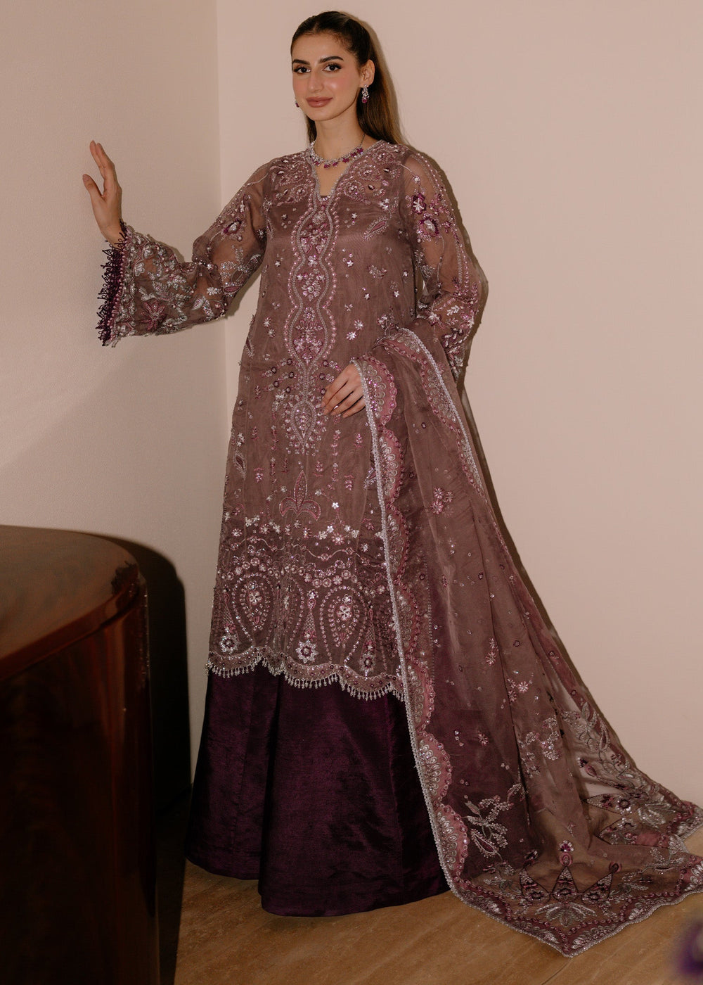 Sadaf Fawad Khan | Festive 25 | Wistful Mauve - by Libasekhas UK - Registered Vendor of : Sadaf Fawad Khan - 100% Original Designer Dress