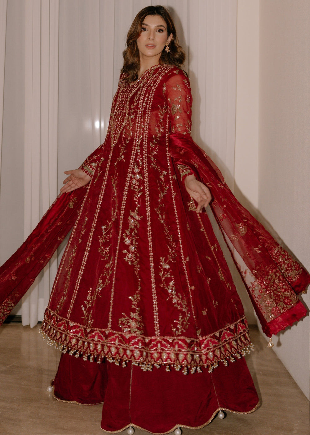 Sadaf Fawad Khan | Festive 25 | Scarlet - by Libasekhas UK - Registered Vendor of : Sadaf Fawad Khan - 100% Original Designer Dress