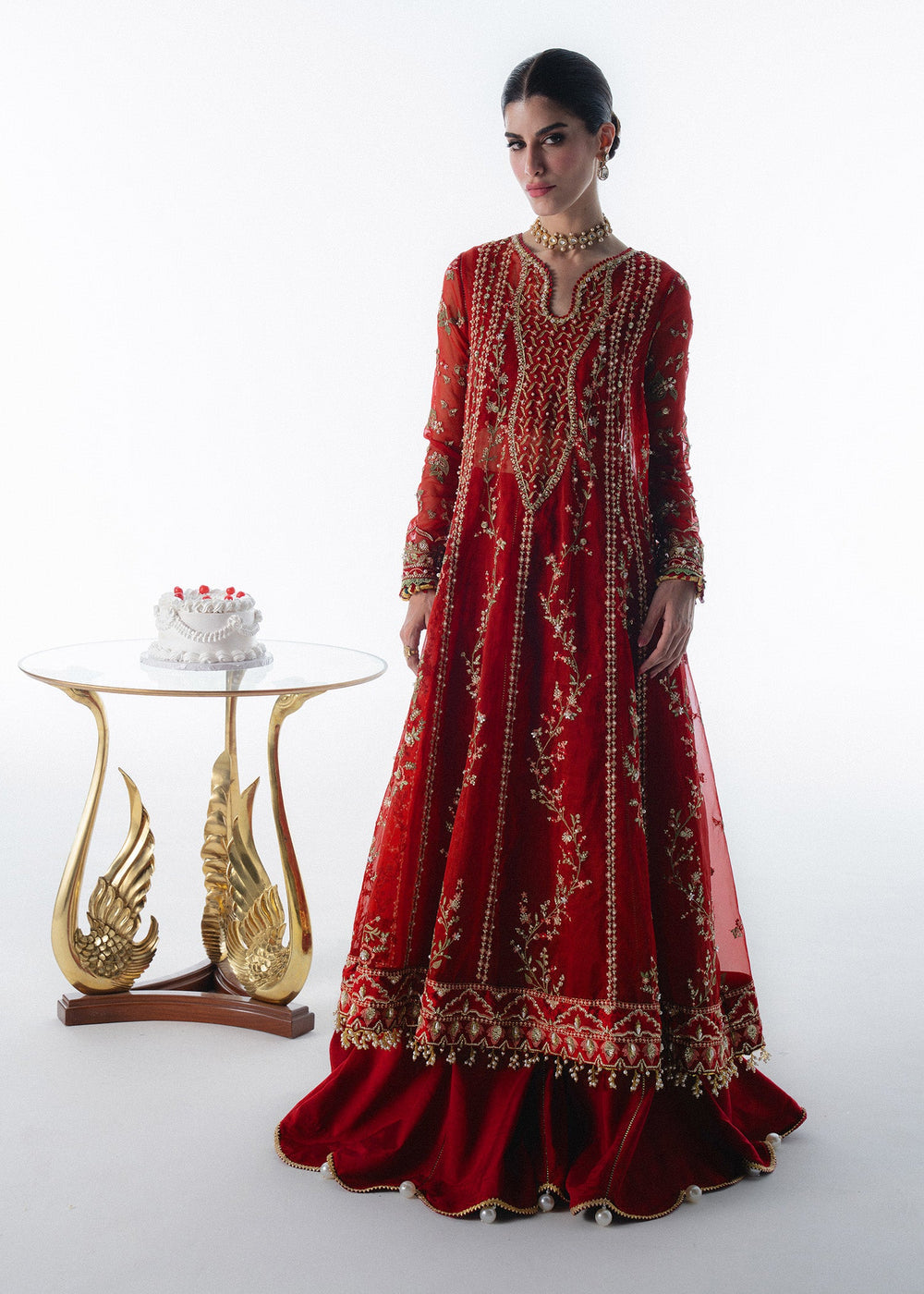 Sadaf Fawad Khan | Festive 25 | Scarlet - by Libasekhas UK - Registered Vendor of : Sadaf Fawad Khan - 100% Original Designer Dress