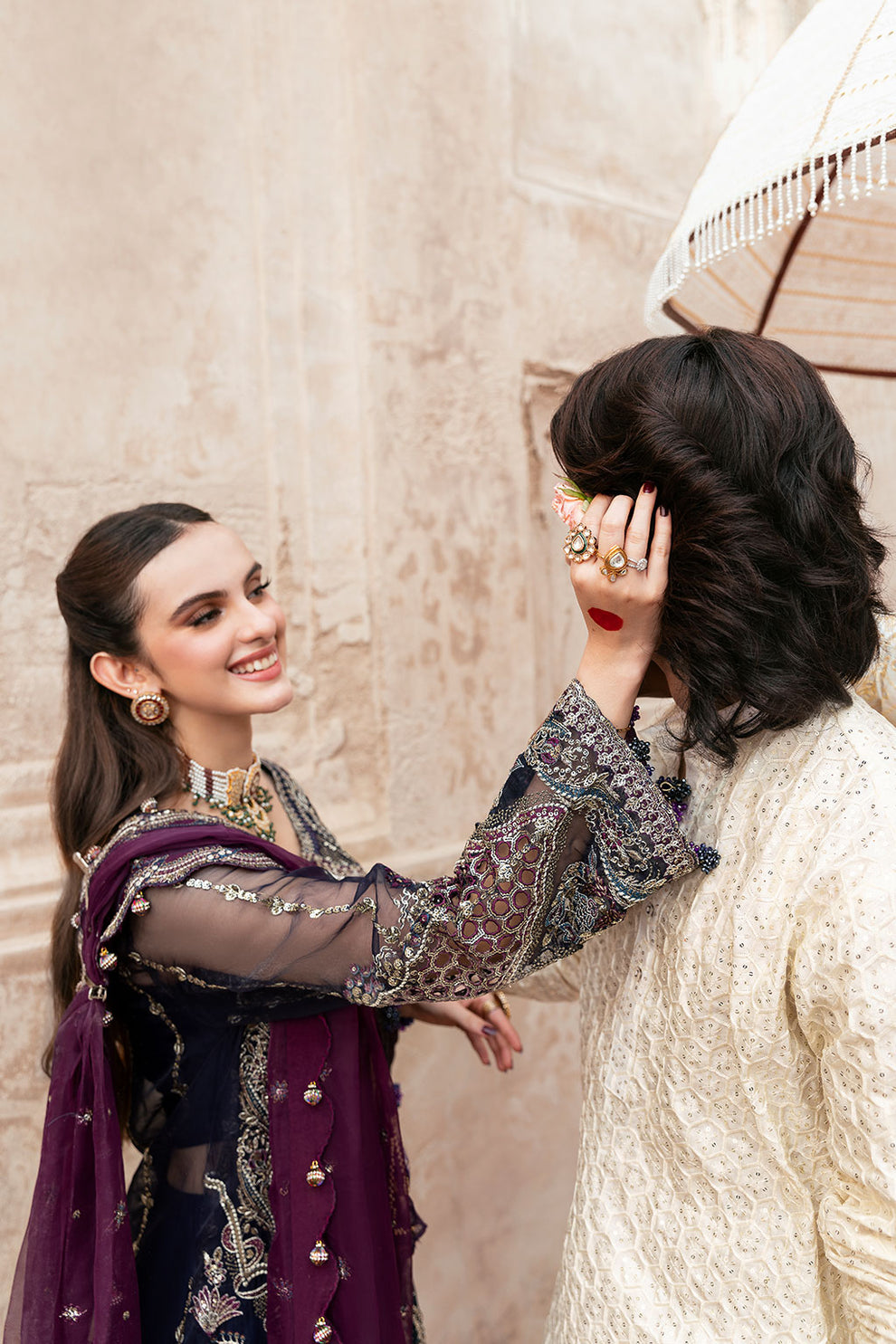 Shagna | Mehfil Festive Formals | SF-09-NEEL - by Libasekhas UK - Registered Vendor of : Ramsha - 100% Original Designer Dress