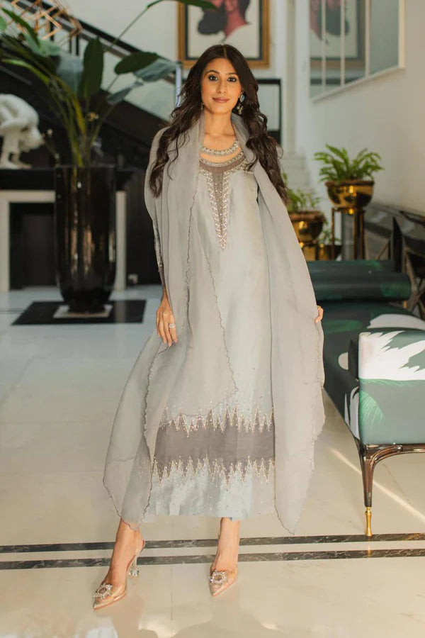 Jeem | Luxury Pret | MINK GREY - by - Libasekhas UK - Registered Vendor of : Jeem - 100% Original Designer Dresss