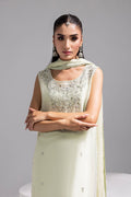 Amani | Aira Festive Wear | SOLEA Hand Embroidered Mint Butter Silk Shirt with Viscose Pants & Mukesh Dupatta - by Libasekhas UK - Registered Vendor of : Amani - 100% Original Designer Dress