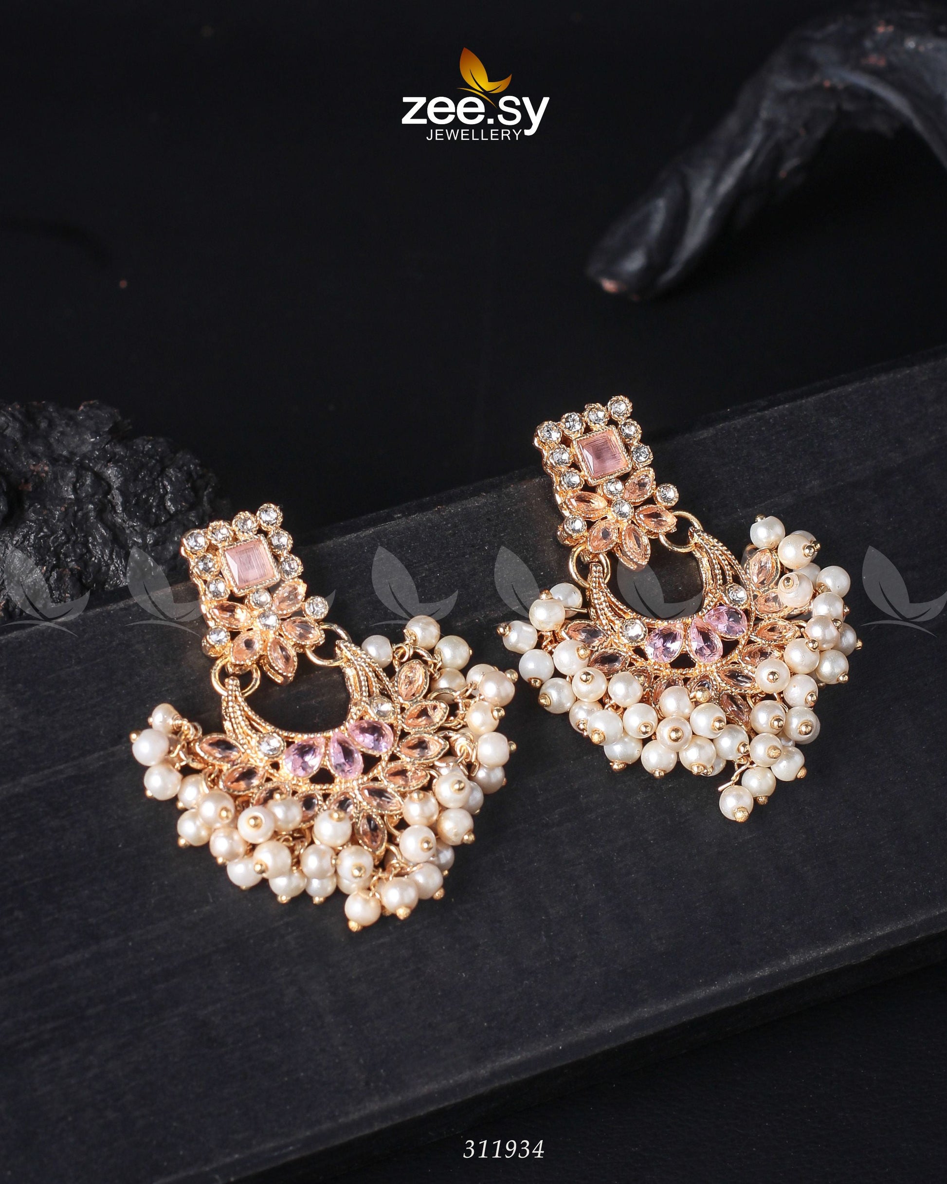 Lily Earrings - by - Libasekhas UK - Registered Vendor of : Zeesy - 100% Original Designer Dresss