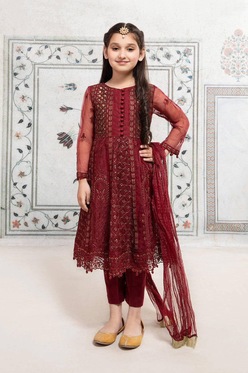 Maria B | 3 Piece Embroidered Suit | MKS-EF22-28R1 - by - Libasekhas UK - Registered Vendor of : Maria B - 100% Original Designer Dresss